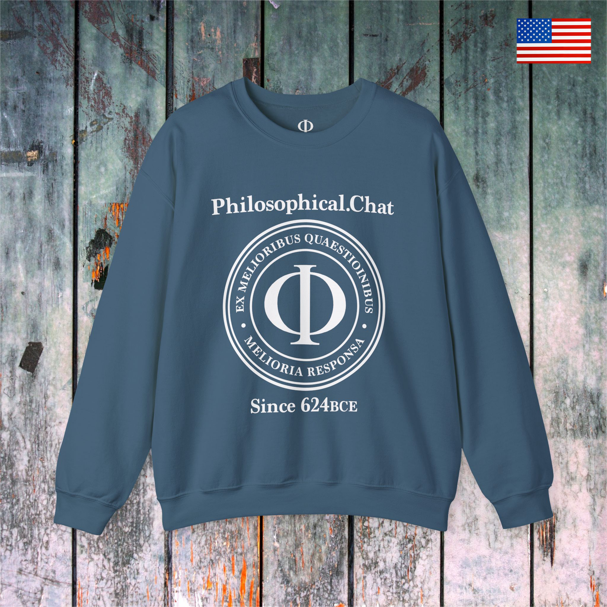 Philosophical Moto, US Stock - Unisex Crewneck Sweatshirt product thumbnail image Philosophical Moto, US Stock - Unisex Crewneck Sweatshirt product thumbnail image