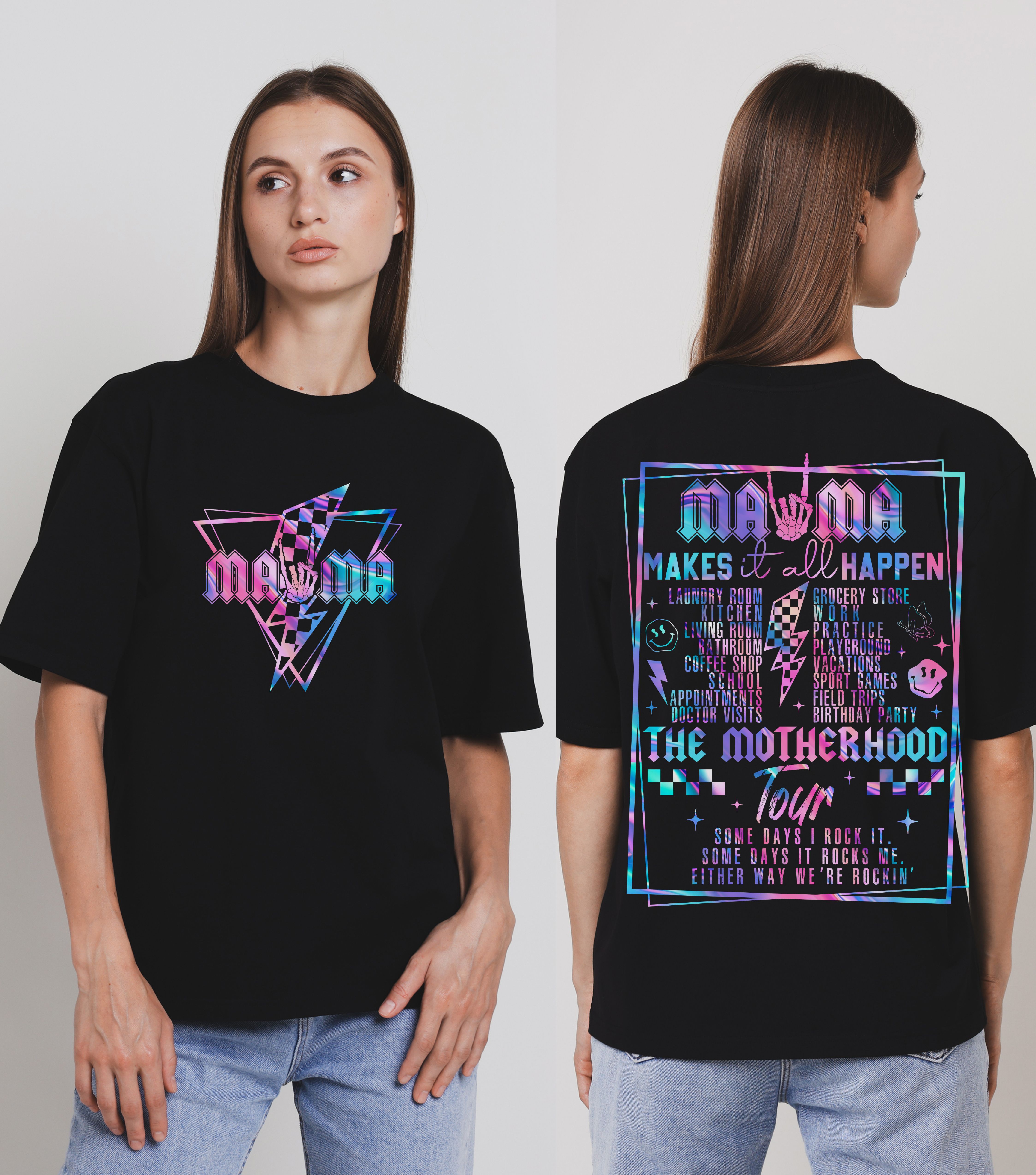 Mama Makes It Happen T-Shirt — The Motherhood Tour Graphic Tee product thumbnail image Mama Makes It Happen T-Shirt — The Motherhood Tour Graphic Tee product thumbnail image