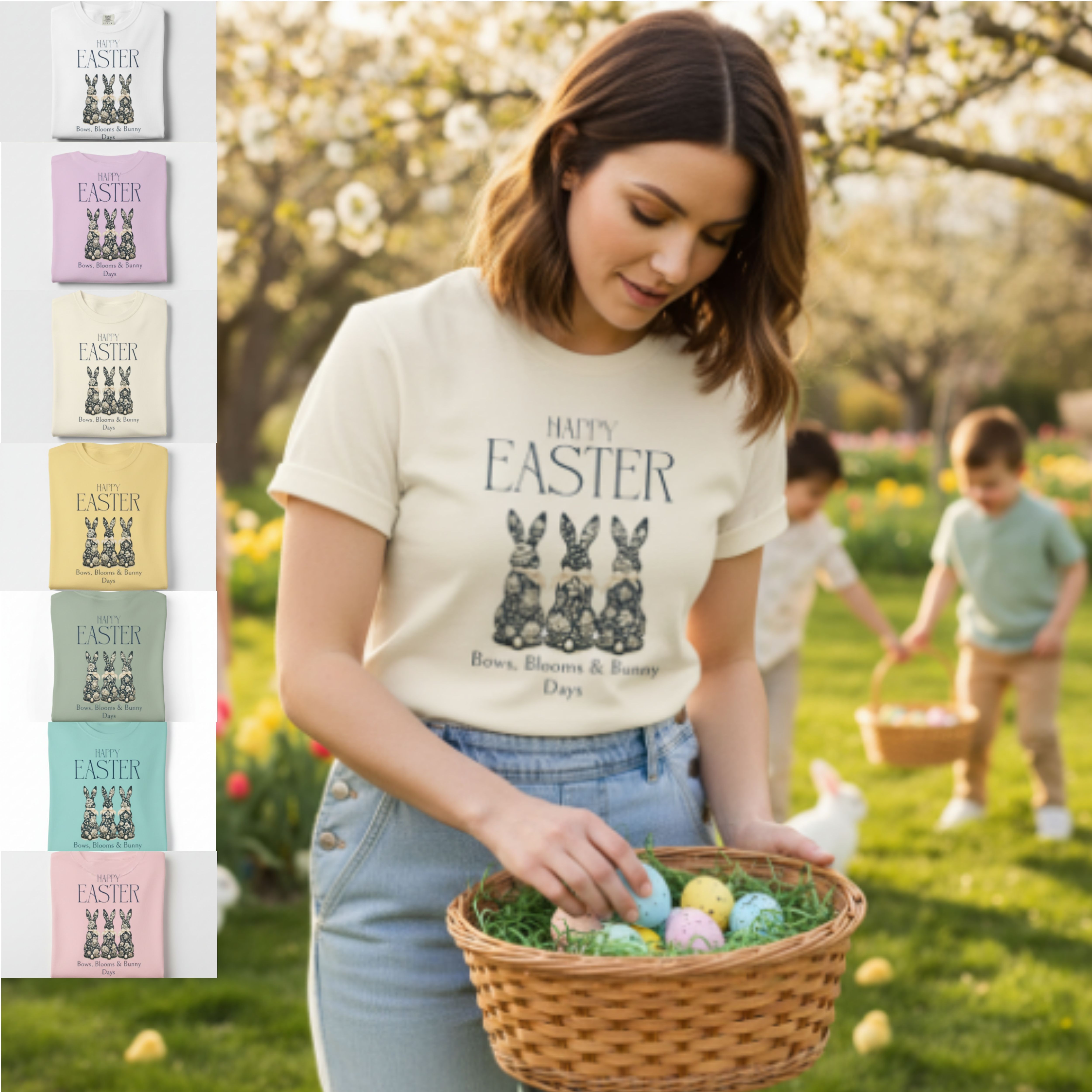 Easter Bunny Floral T-Shirt — “Happy Easter: Bows, Blooms & Bunny Days” product thumbnail image Easter Bunny Floral T-Shirt — “Happy Easter: Bows, Blooms & Bunny Days” product thumbnail image