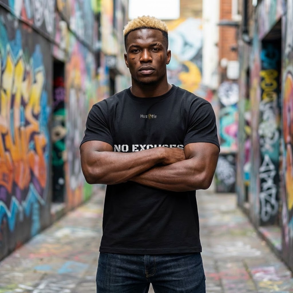 7 Lion Alpha Series "No Excuses." Oversized Box Tee