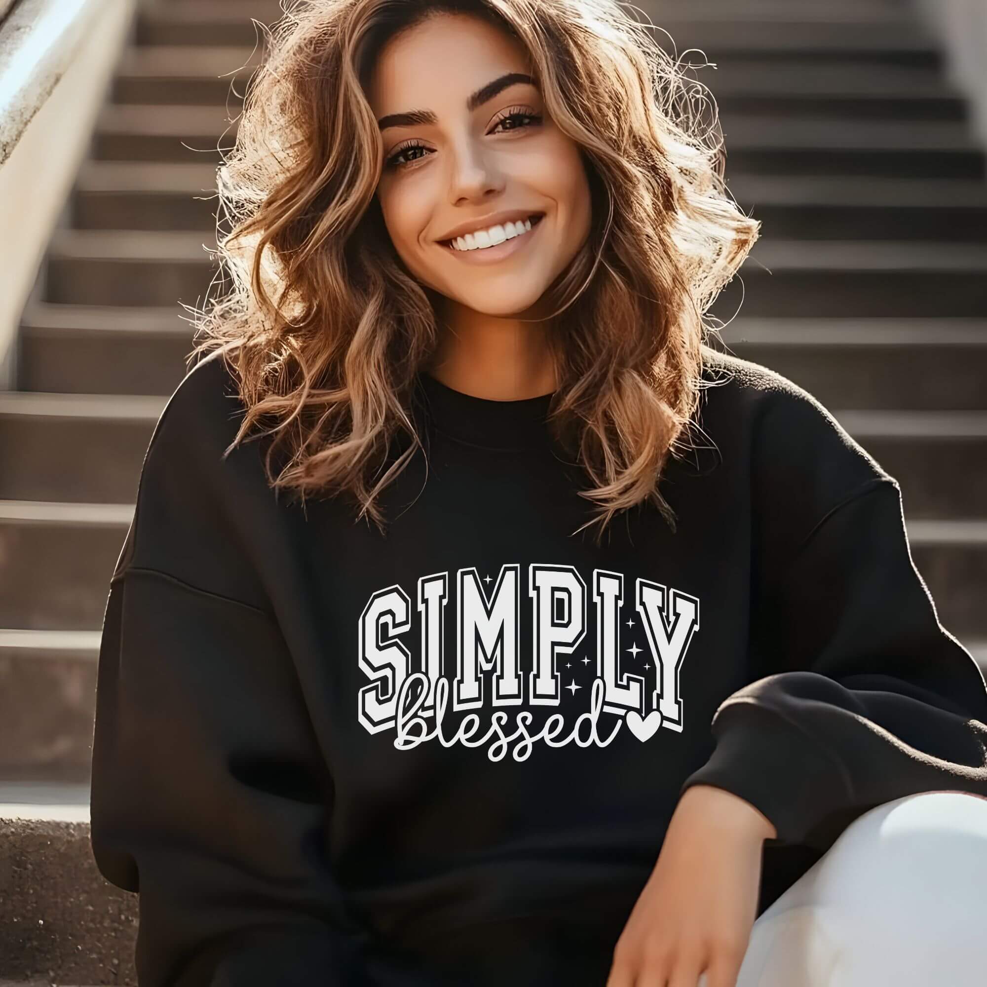 Simply Blessed Cozy Crewneck Sweatshirt product thumbnail image Simply Blessed Cozy Crewneck Sweatshirt product thumbnail image