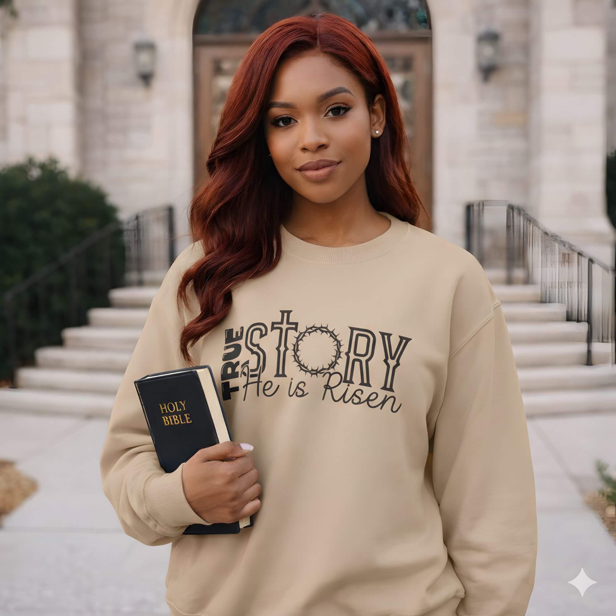 True Story He is Risen Christian Sweatshirt product thumbnail image True Story He is Risen Christian Sweatshirt product thumbnail image