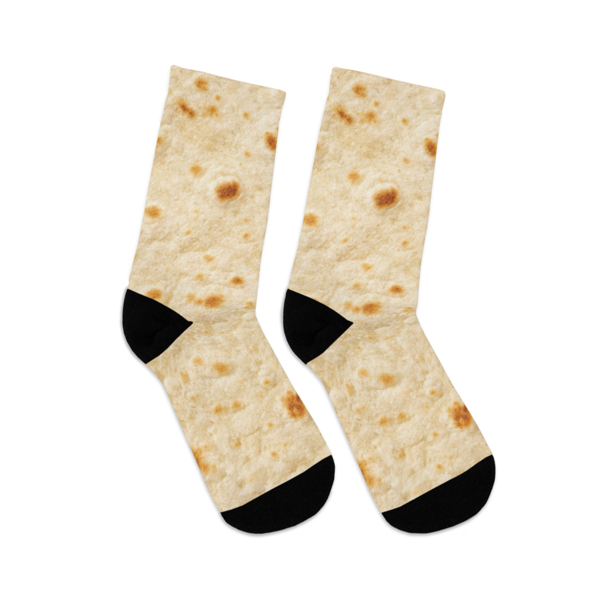 Tortilla Socks, Recycled Poly Socks | Food Novelty Cotton-Feel Footwear product thumbnail image Tortilla Socks, Recycled Poly Socks | Food Novelty Cotton-Feel Footwear product thumbnail image