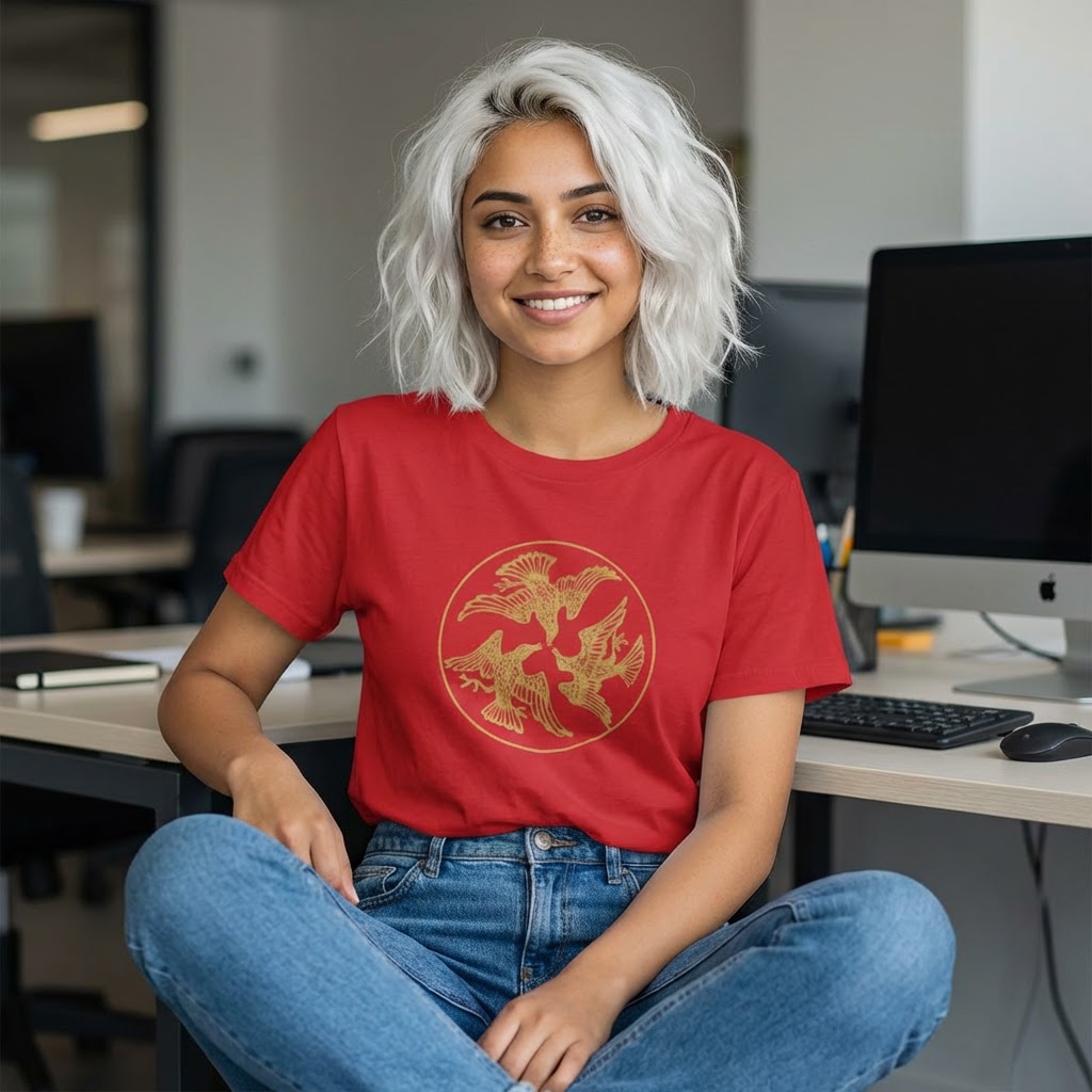 Golden Bird Graphic Tee - Unisex Cotton Shirt product thumbnail image Golden Bird Graphic Tee - Unisex Cotton Shirt product thumbnail image