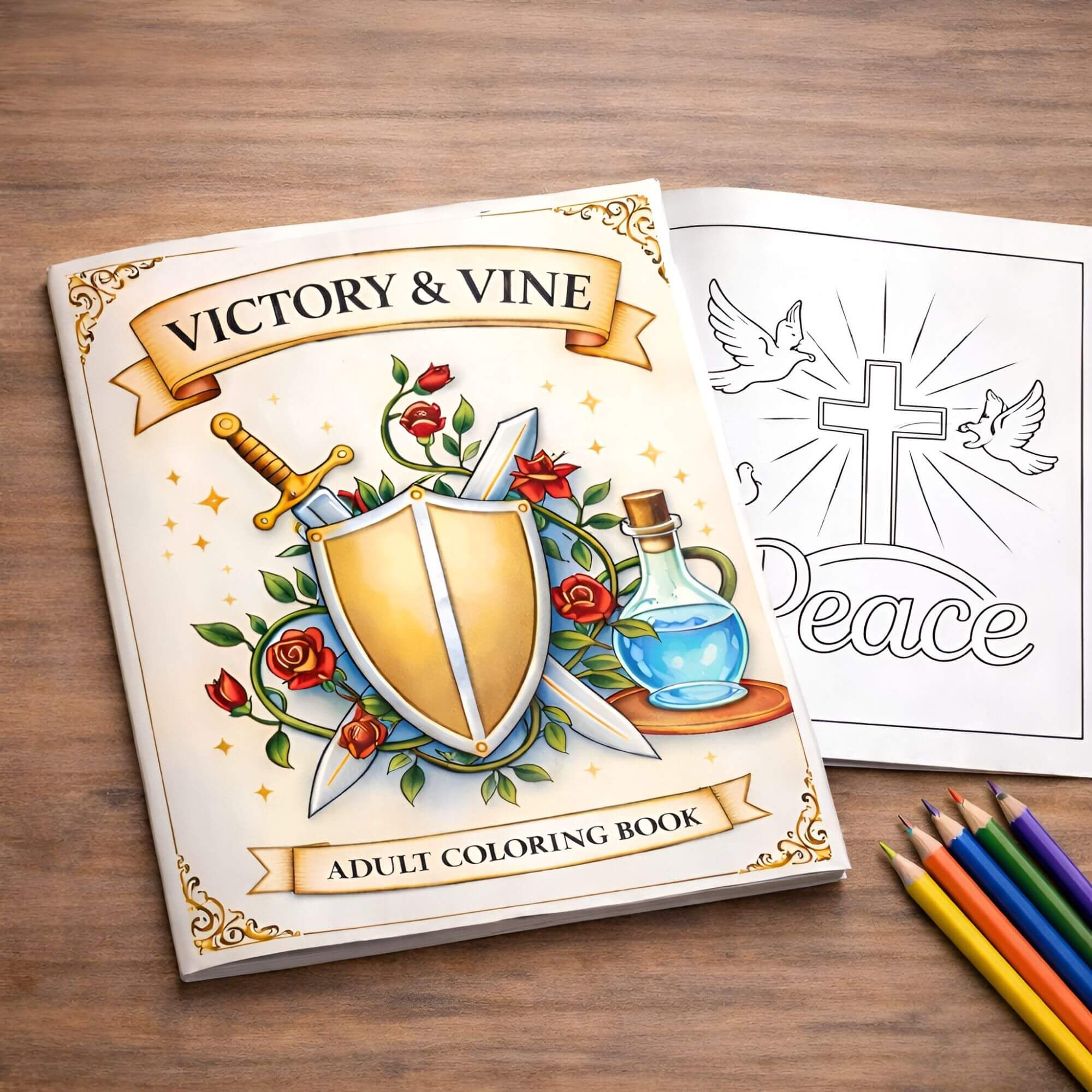 Victory &amp; Vine Adult Coloring Book