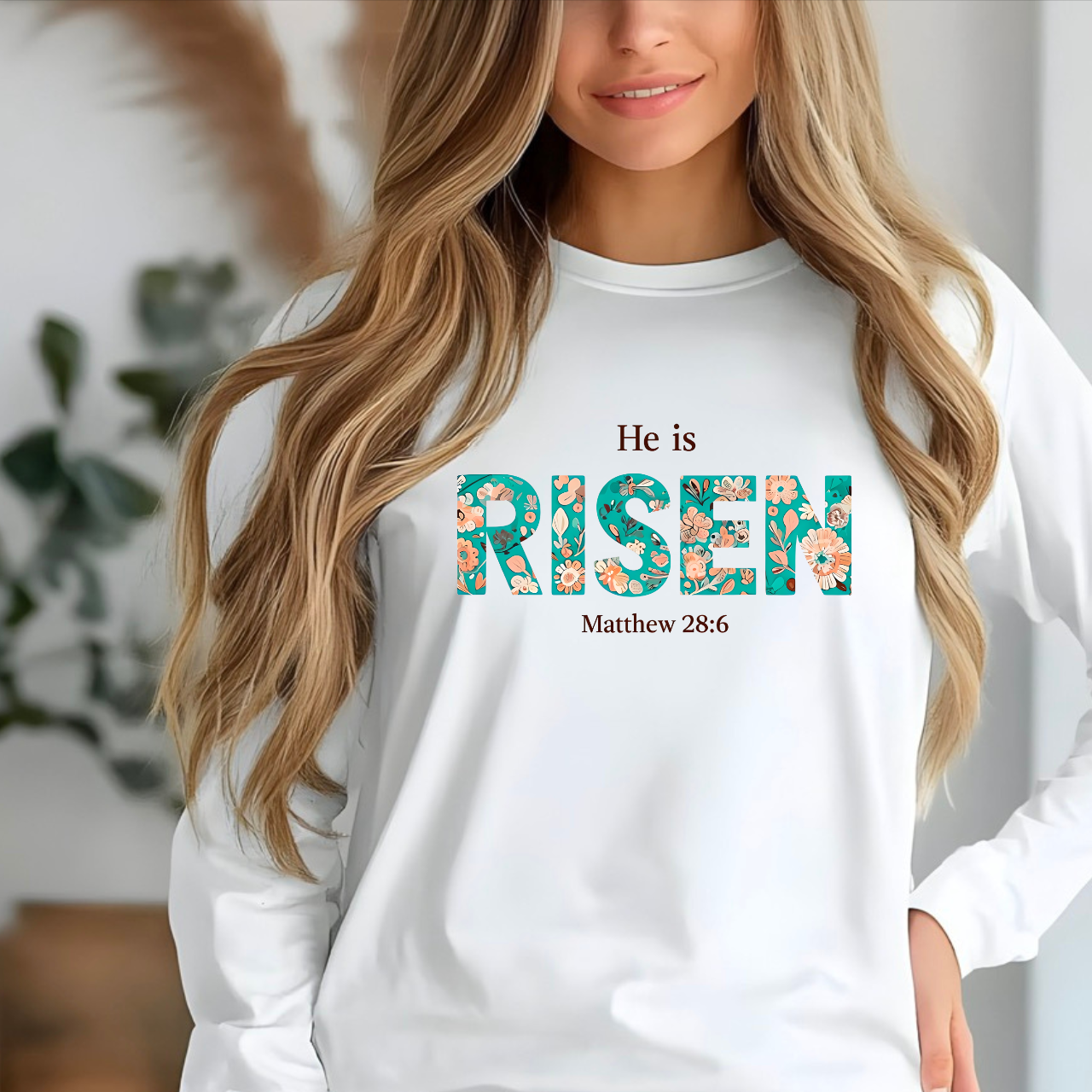 He Is Risen Comfort Colors Christian Long Sleeve Shirt | Matthew 28:6 Easter Tee product thumbnail image He Is Risen Comfort Colors Christian Long Sleeve Shirt | Matthew 28:6 Easter Tee product thumbnail image