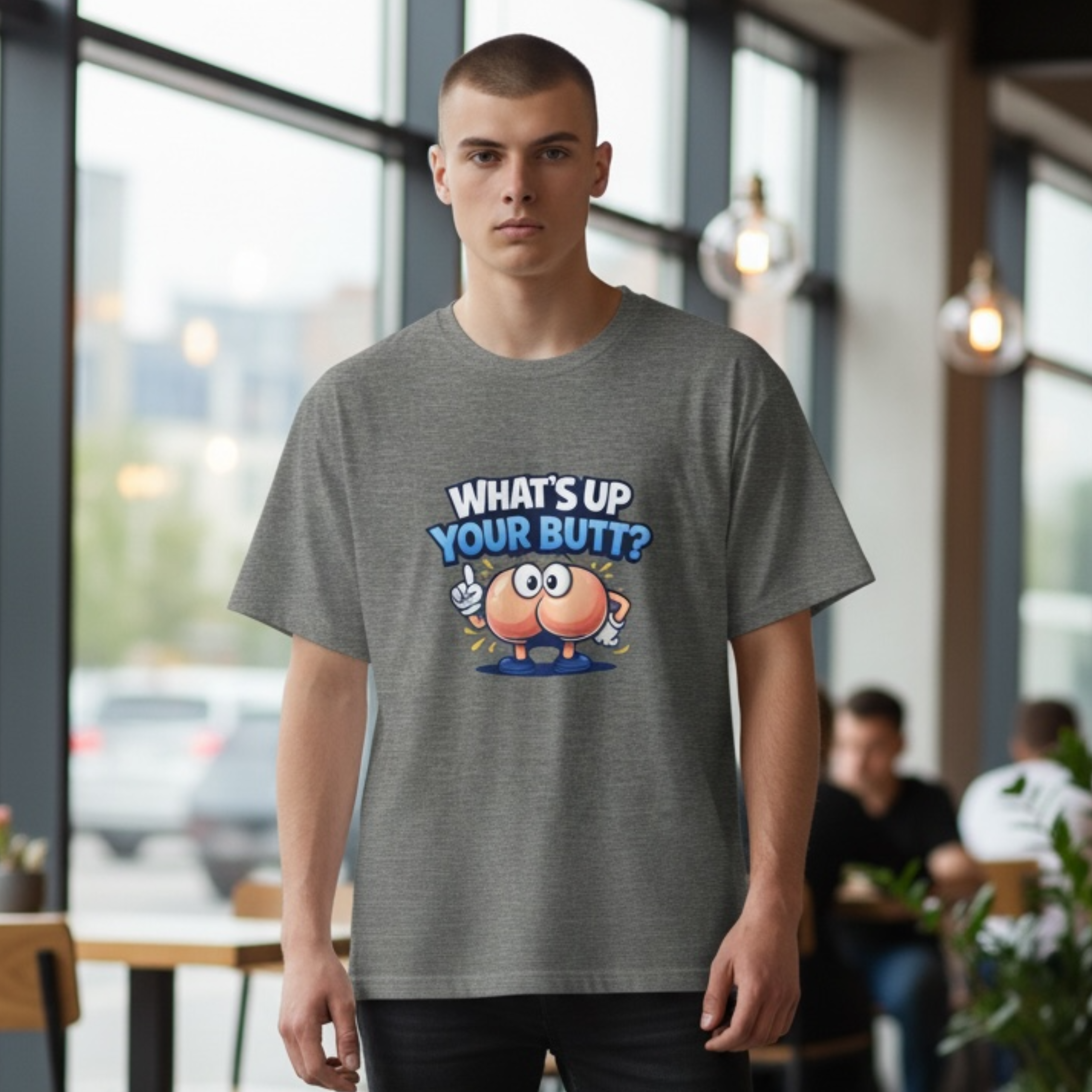 Humorous Colorectal Surgeon T-Shirt — "What's Up Your Butt?" Butt Graphic Tee product thumbnail image
