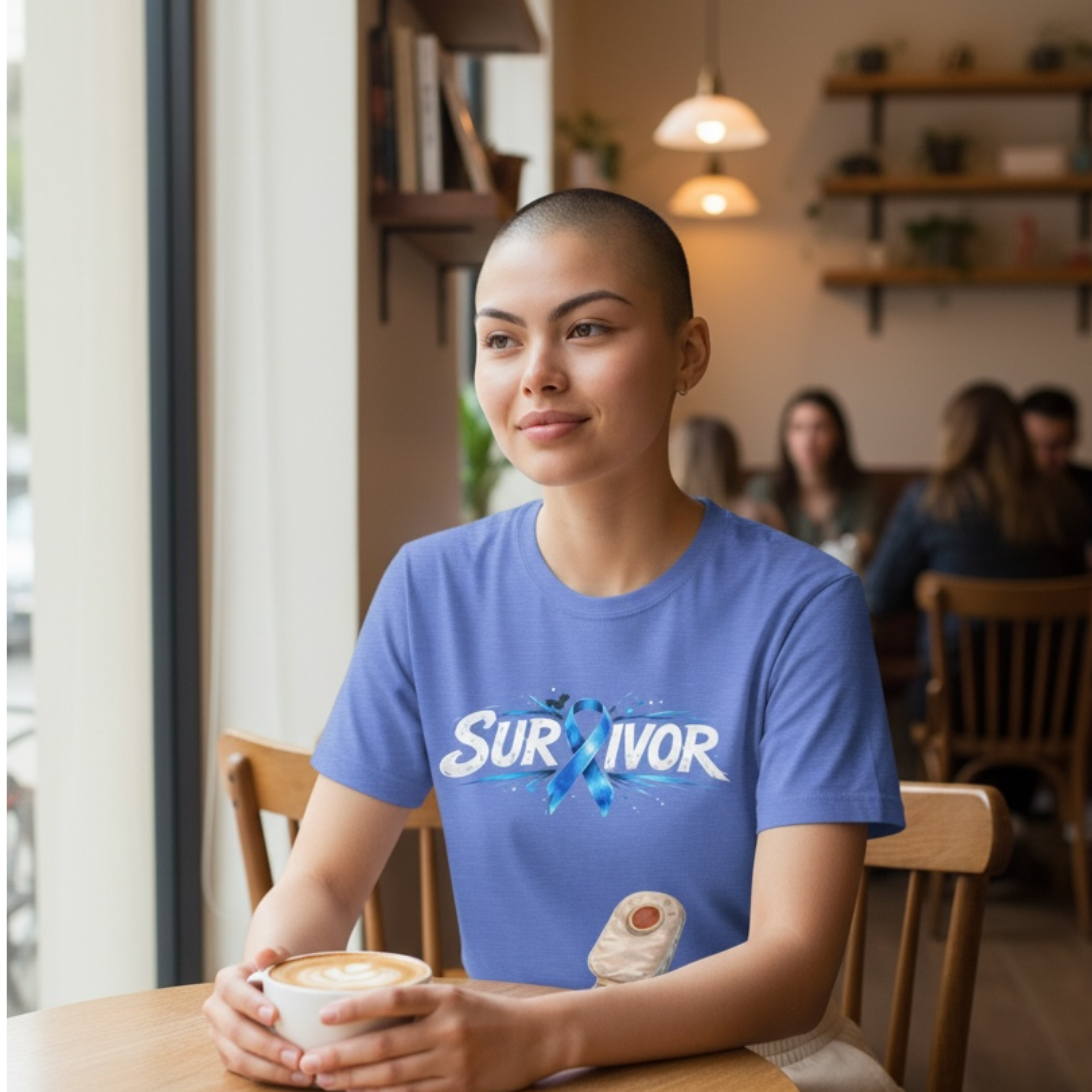 Colorectal Cancer Survivor Tee — Blue Ribbon & Colostomy Bag Humor product thumbnail image Colorectal Cancer Survivor Tee — Blue Ribbon & Colostomy Bag Humor product thumbnail image