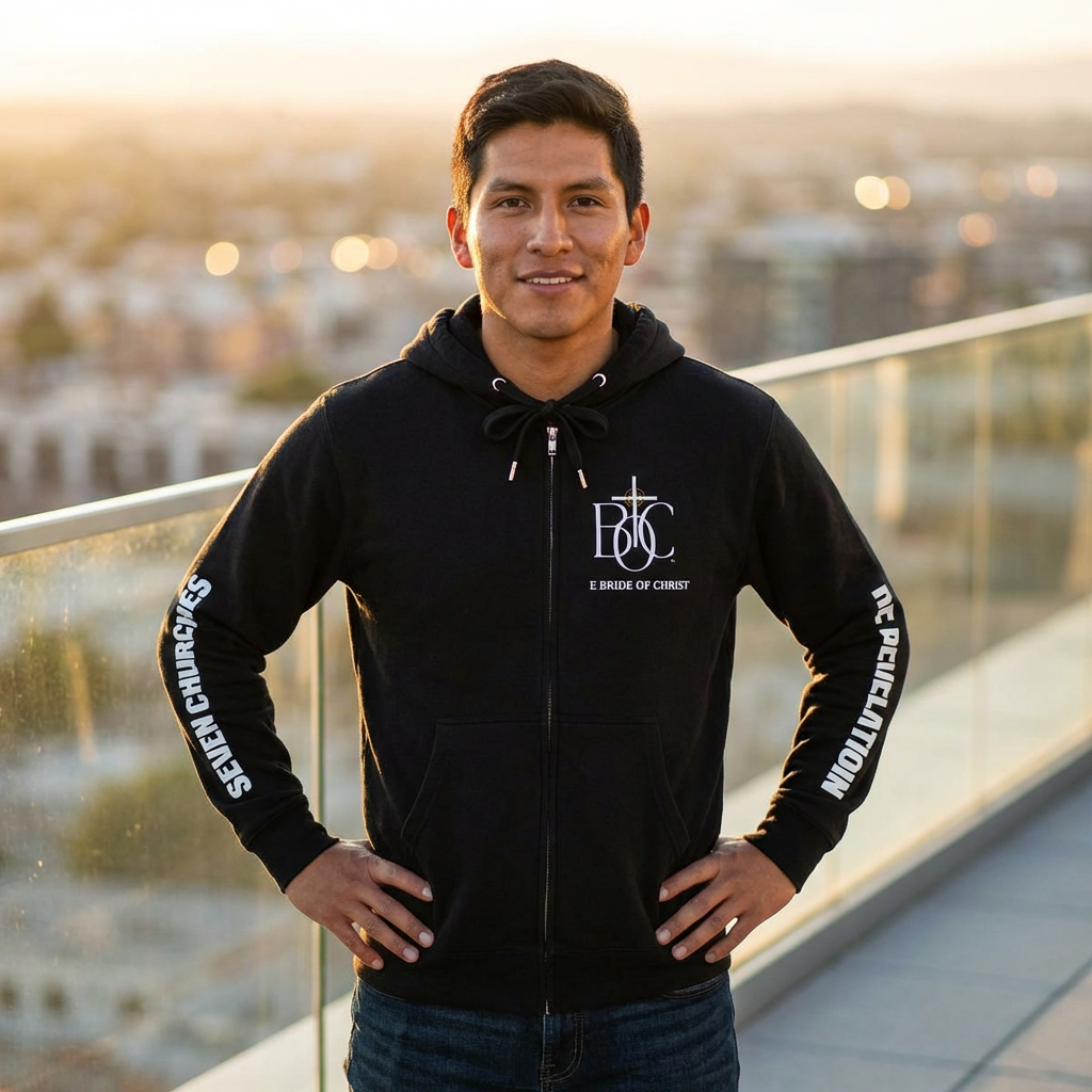 Premium Midweight Zip-Up Hoodie (Soft Fleece) — 7 Churches of Revelation Sleeves