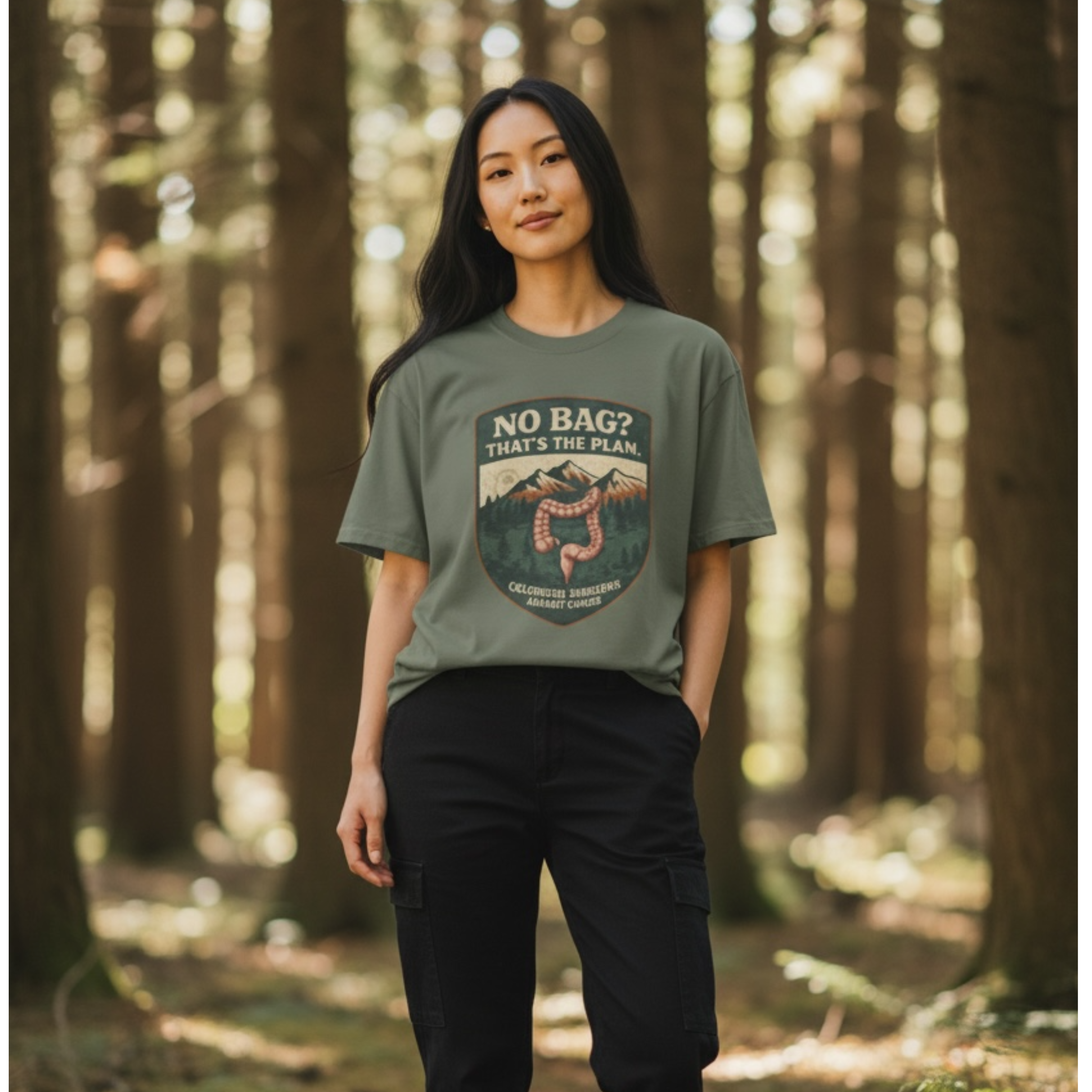 No Bag? That's the Plan T-Shirt — Colorectal Cancer Awareness Graphic Tee product thumbnail image No Bag? That's the Plan T-Shirt — Colorectal Cancer Awareness Graphic Tee product thumbnail image