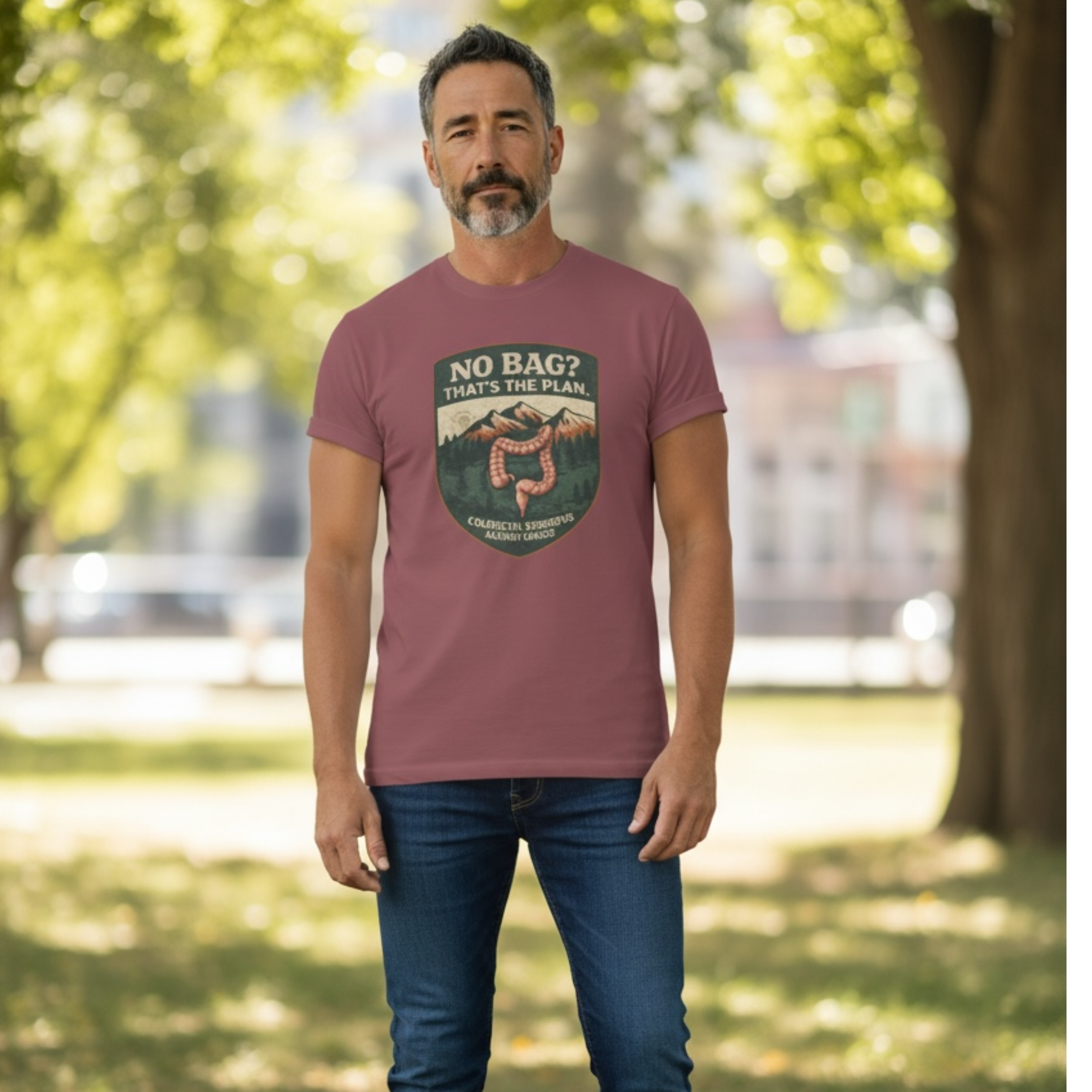 No Bag? That's the Plan T-Shirt — Colorectal Cancer Awareness Graphic Tee