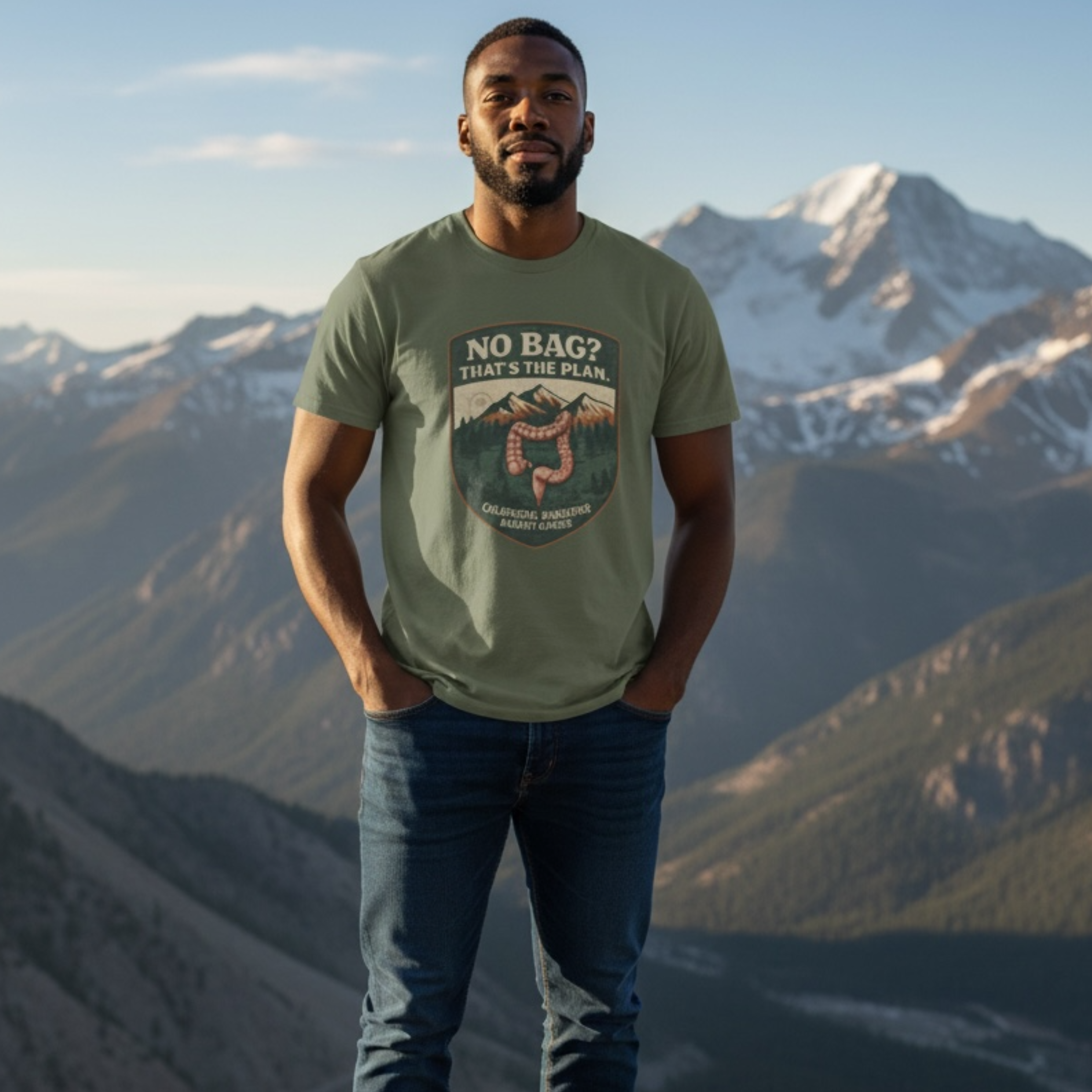 No Bag? That's the Plan T-Shirt — Colorectal Cancer Awareness Graphic Tee product thumbnail image No Bag? That's the Plan T-Shirt — Colorectal Cancer Awareness Graphic Tee product thumbnail image