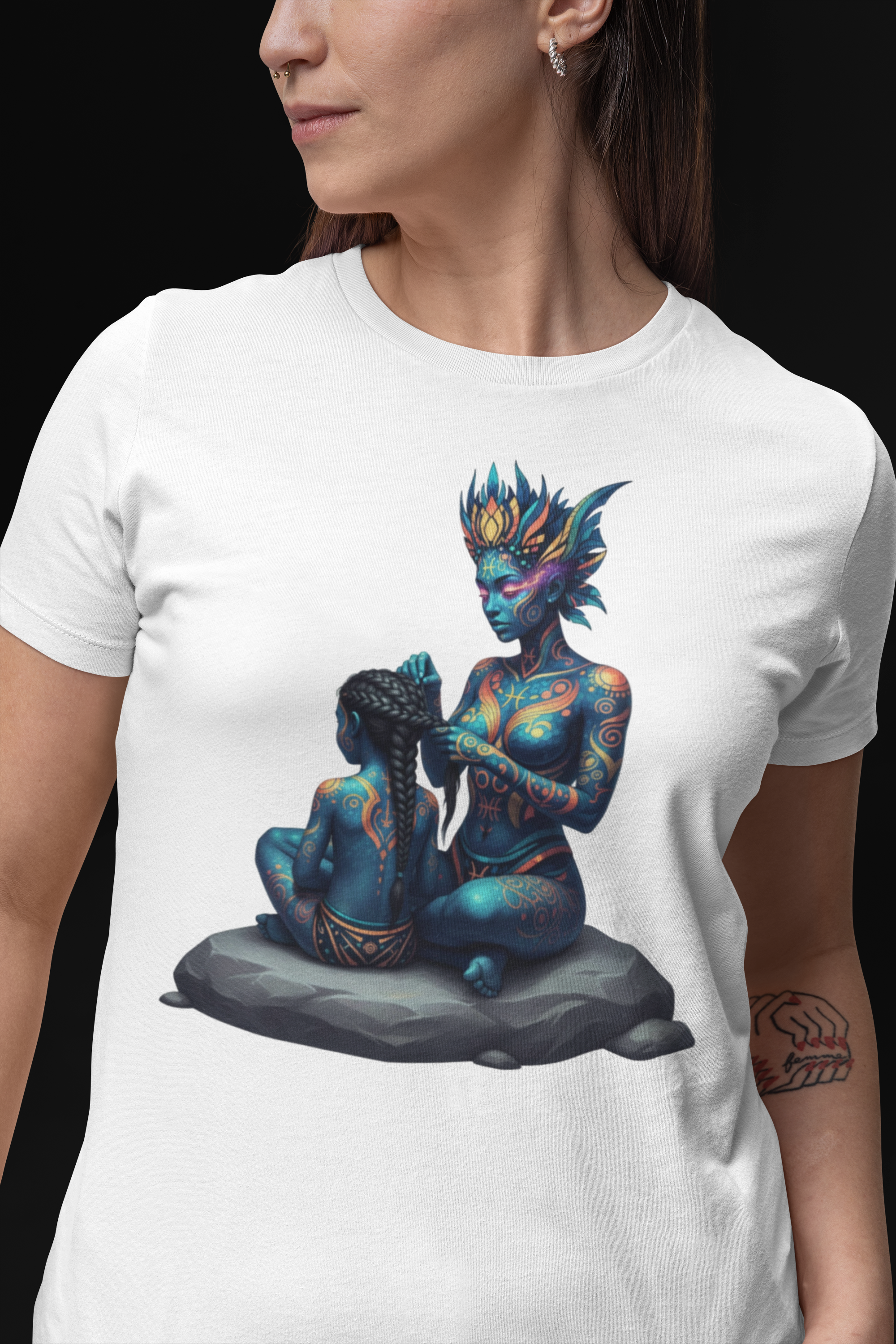 "PISCES MOTHER-CHILD OCEANSIDE BEAUTY TIME" Zodiac T-Shirt — Ethereal Illustration Tee product thumbnail image "PISCES MOTHER-CHILD OCEANSIDE BEAUTY TIME" Zodiac T-Shirt — Ethereal Illustration Tee product thumbnail image