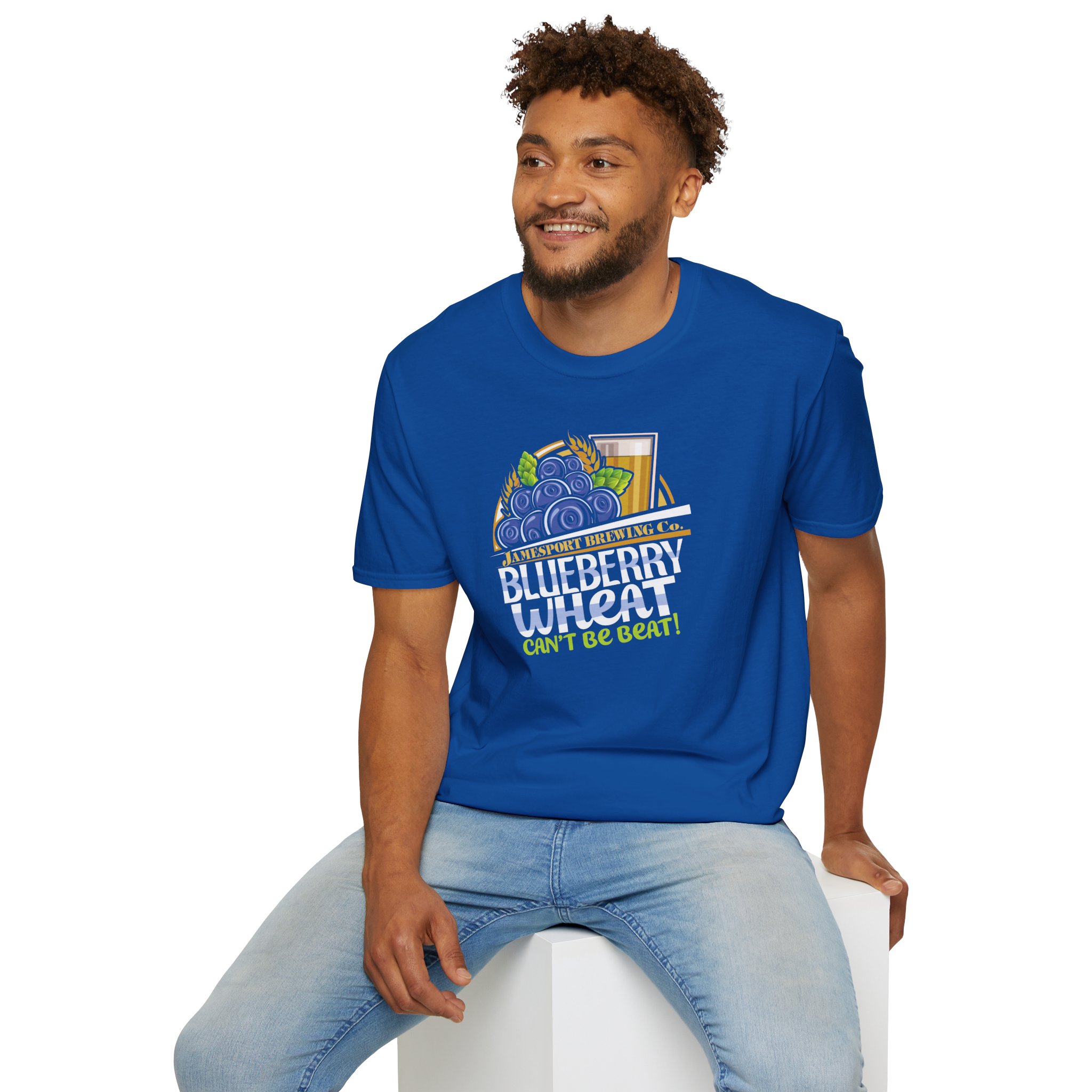 Blueberry Wheat Can't Be Beat - Unisex Softstyle Tee product thumbnail image