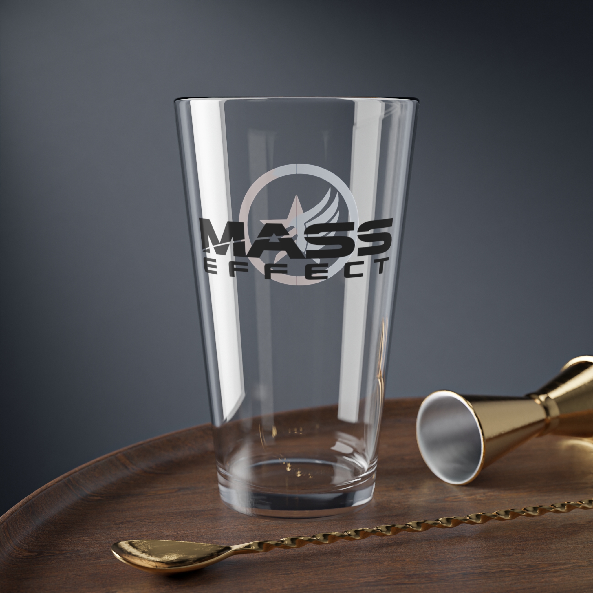 Mass Effect Glass - Paragon/Renegade Logo | 16oz Gamer Pint Glass product thumbnail image