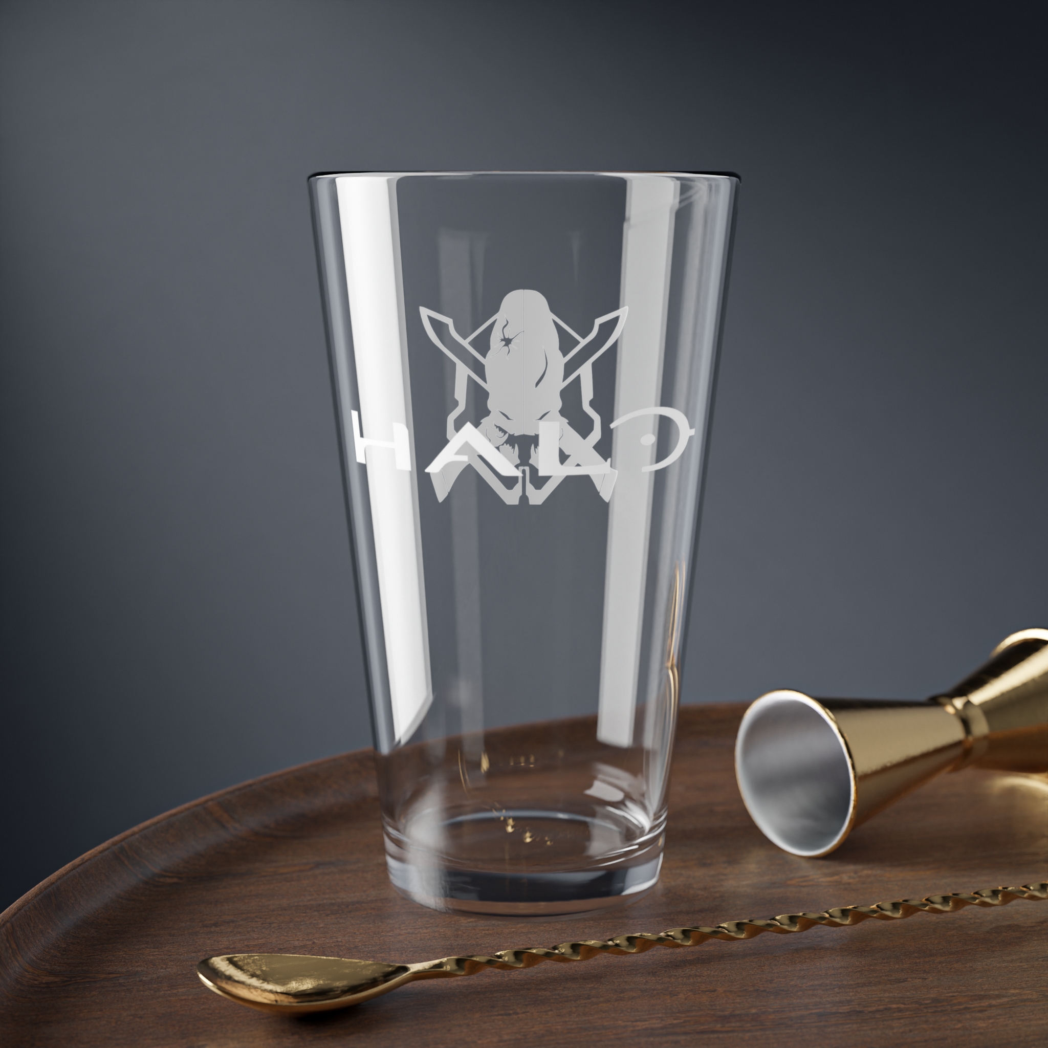 Halo Pint Glass - Legendary Logo | 16oz Gamer Drinking Glass