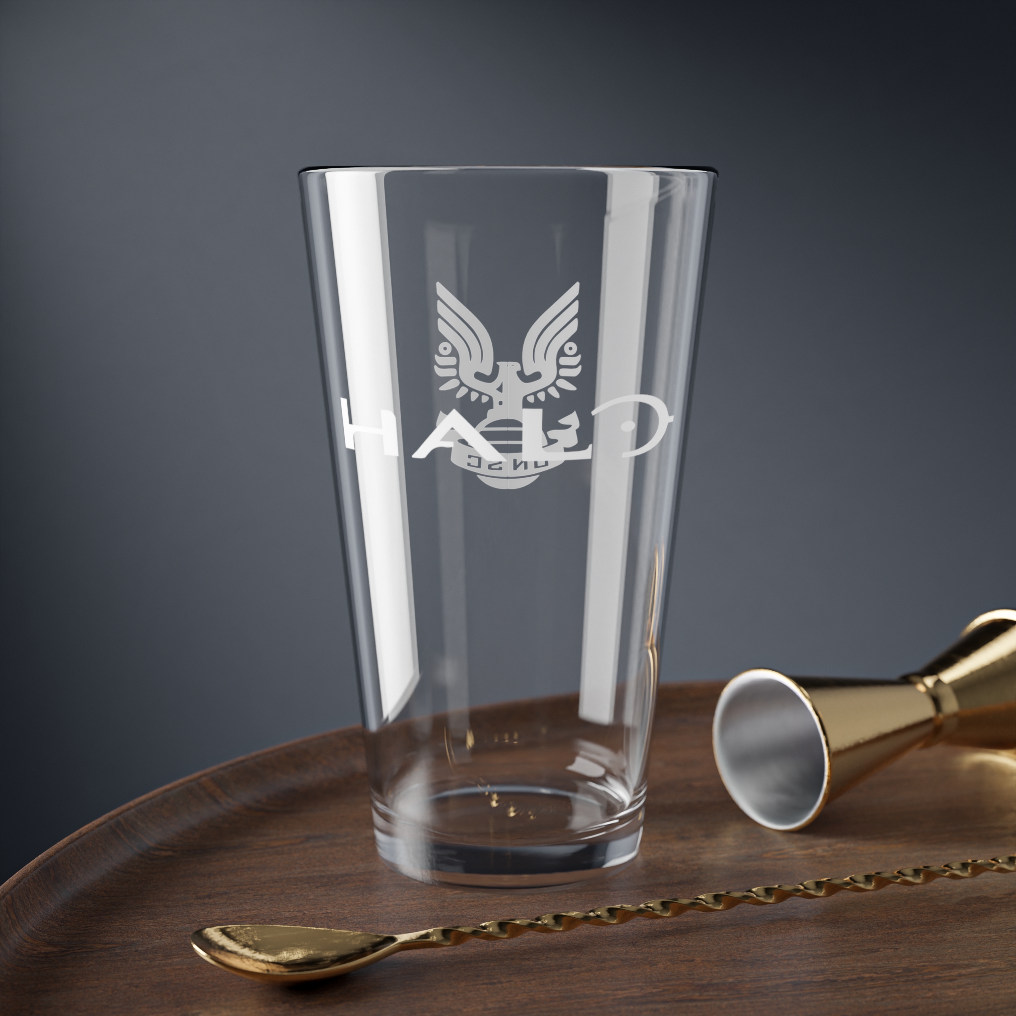 Halo Pint Glass - UNSC Logo | 16oz Gamer Drinking Glass product thumbnail image