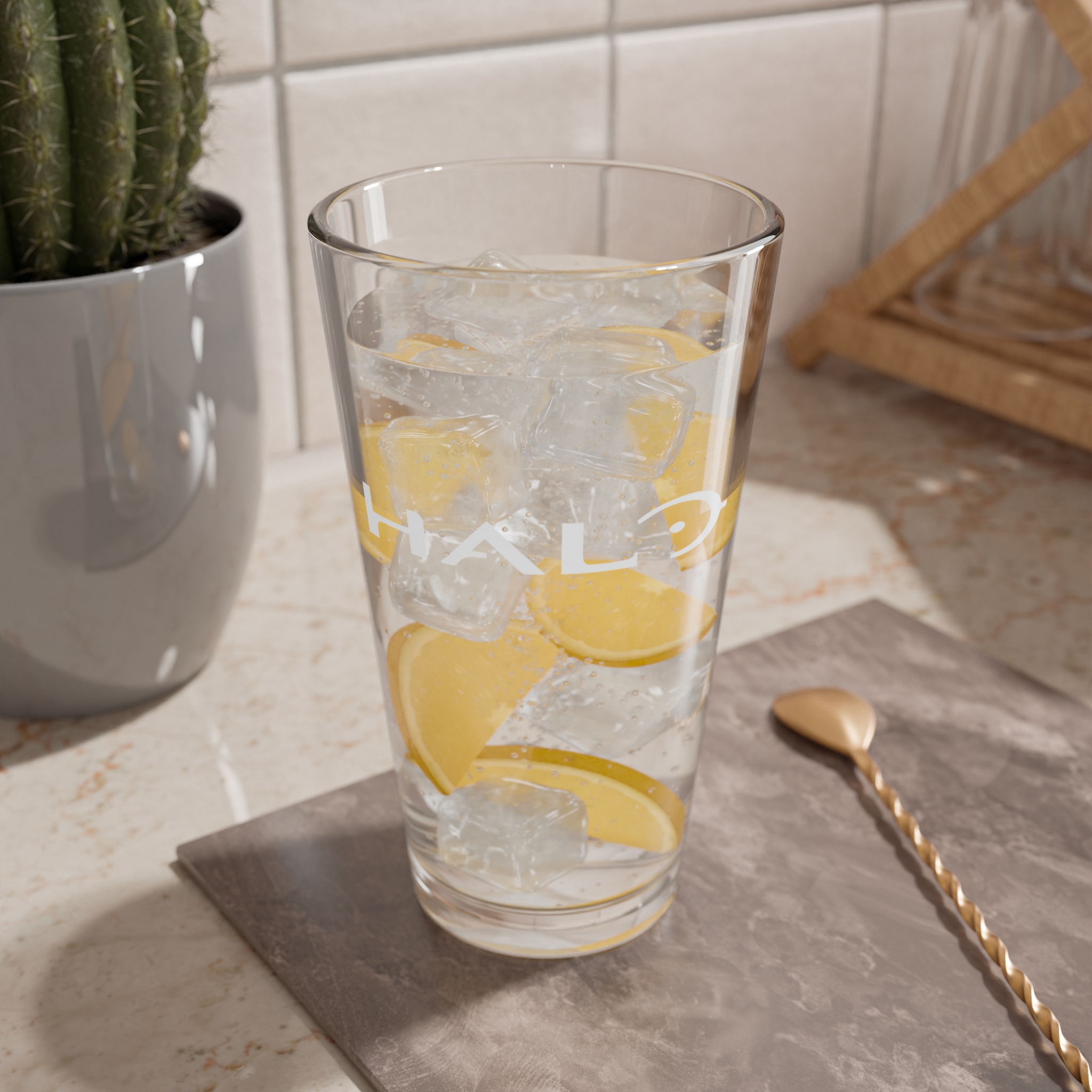 Halo Pint Glass - UNSC Logo | 16oz Gamer Drinking Glass product thumbnail image