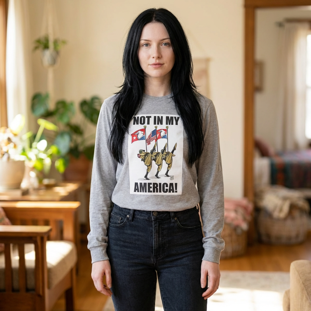 Long Sleeve Tee — "Not In My America!" product thumbnail image Long Sleeve Tee — "Not In My America!" product thumbnail image