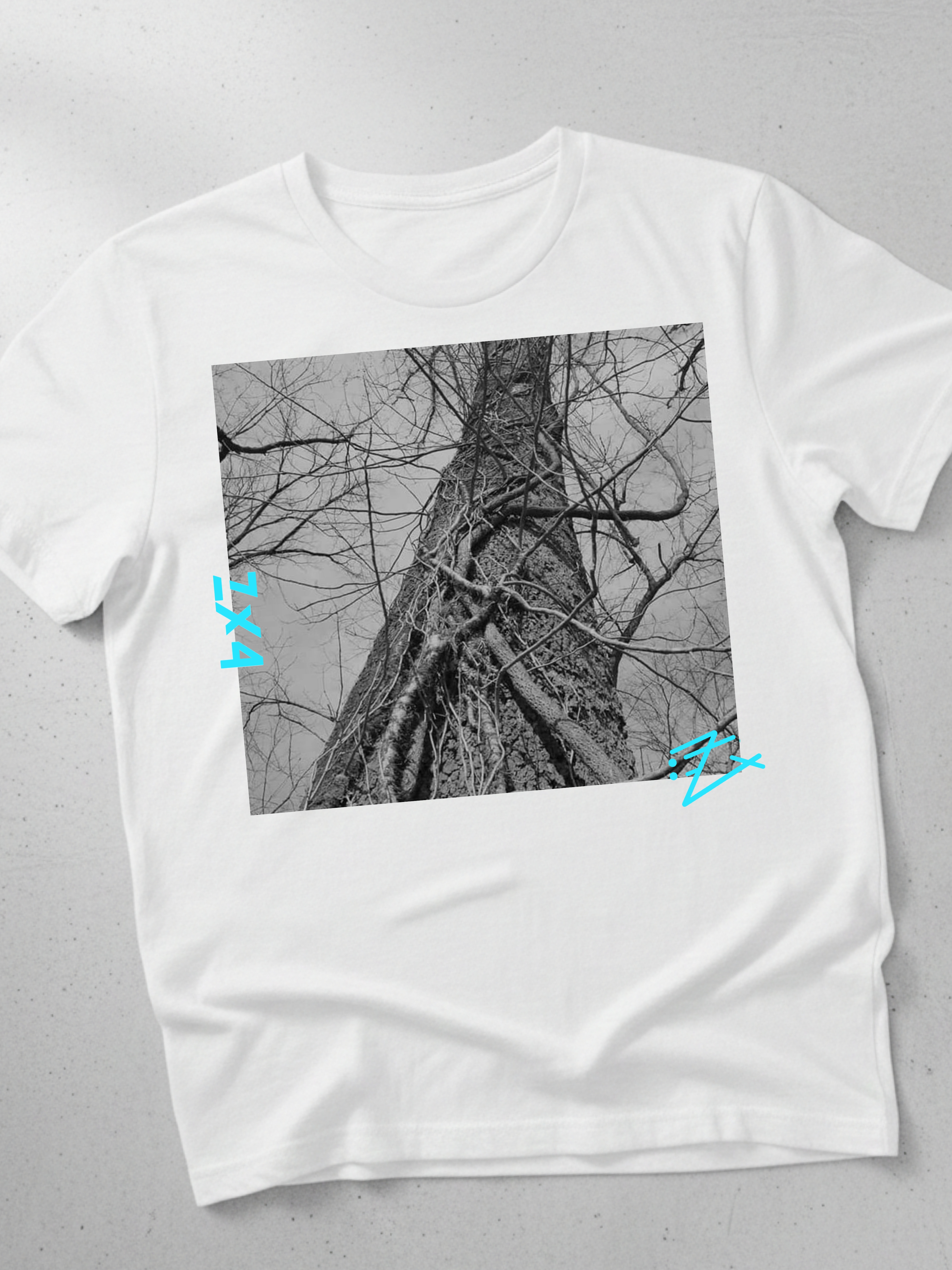 Tree Trunk Photo Tee — Minimal Black & White Nature Graphic T-Shirt product thumbnail image Tree Trunk Photo Tee — Minimal Black & White Nature Graphic T-Shirt product thumbnail image