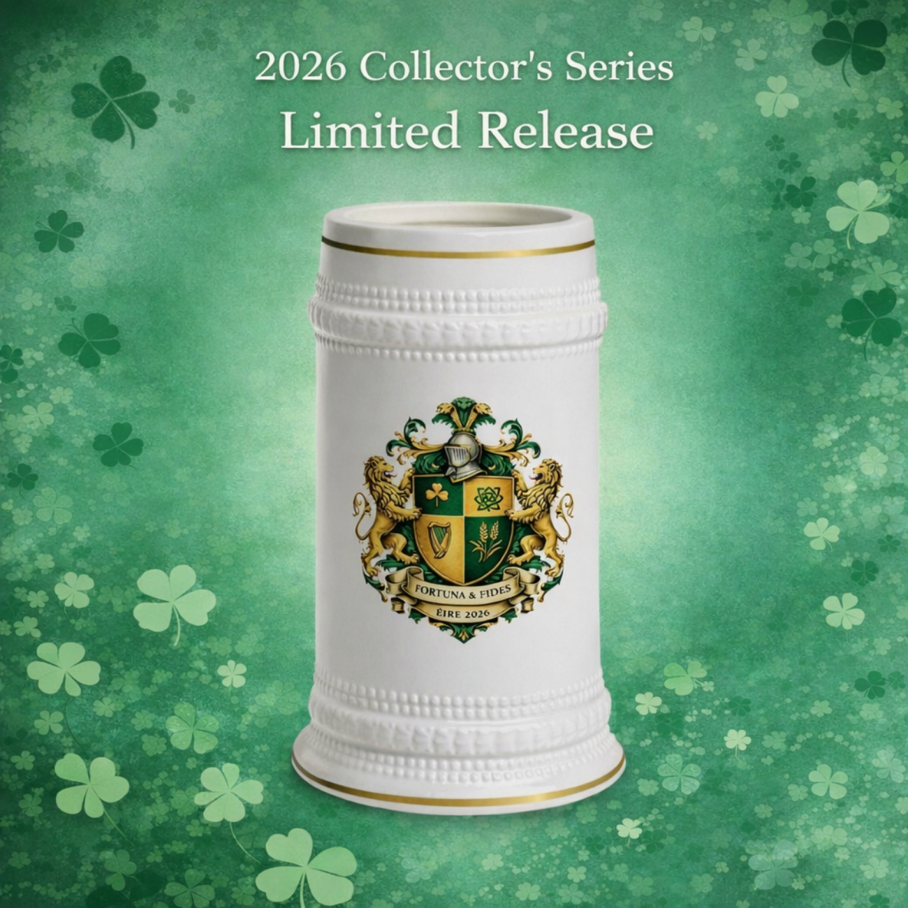 Heraldic Crest Beer Stein Mug — Personalized Family Coat of Arms Design - 2026 Limited Edition