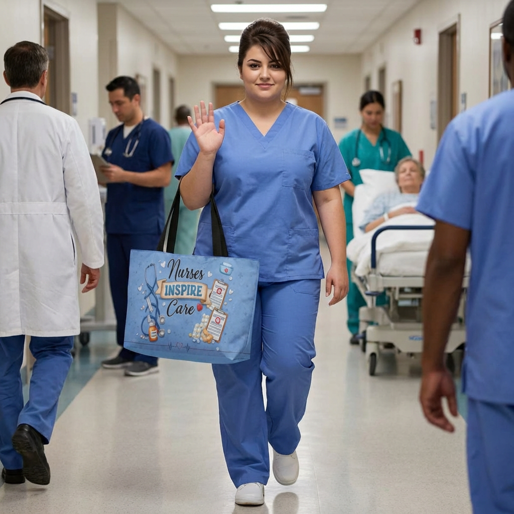 Nurses Inspire Care Weekender Tote Bag – Medical Nurse Appreciation Beach Bag