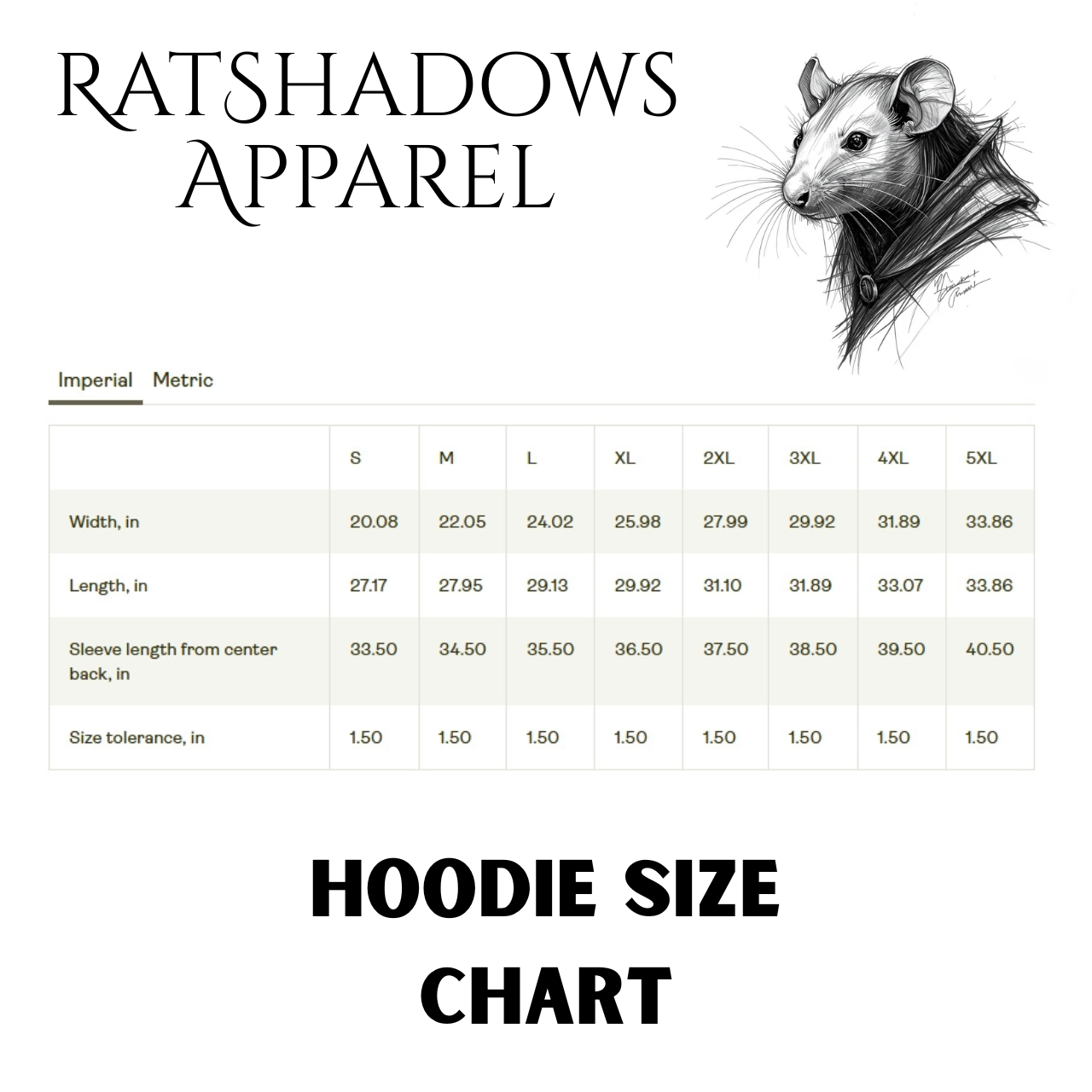 Ratshadows Apparel Street Smart Rat Logo Hooded Sweatshirt product thumbnail image