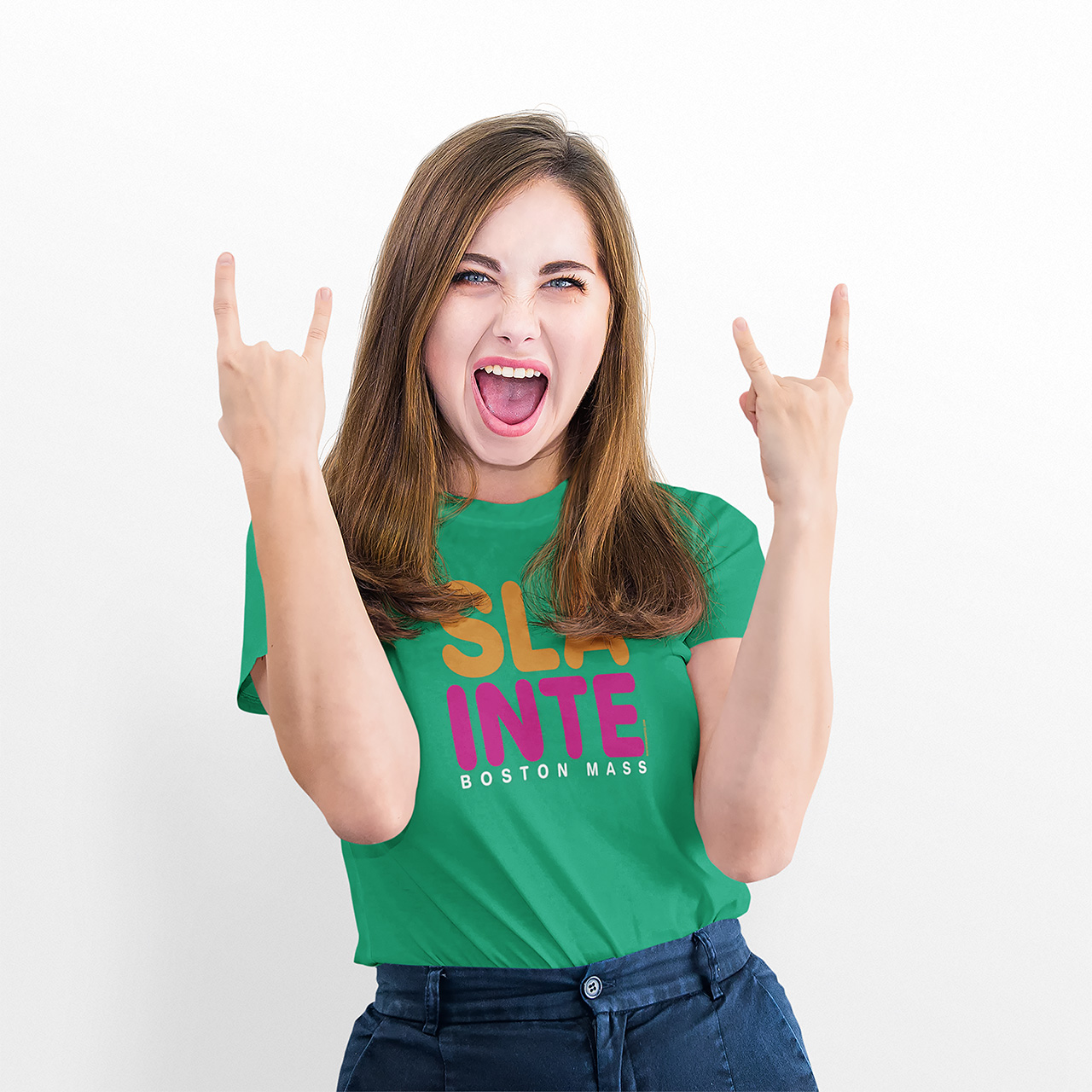 Sláinte Boston Mass Retro Kelly Green Colorblock Tee - FREE SHIPPING product thumbnail image Sláinte Boston Mass Retro Kelly Green Colorblock Tee - FREE SHIPPING product thumbnail image