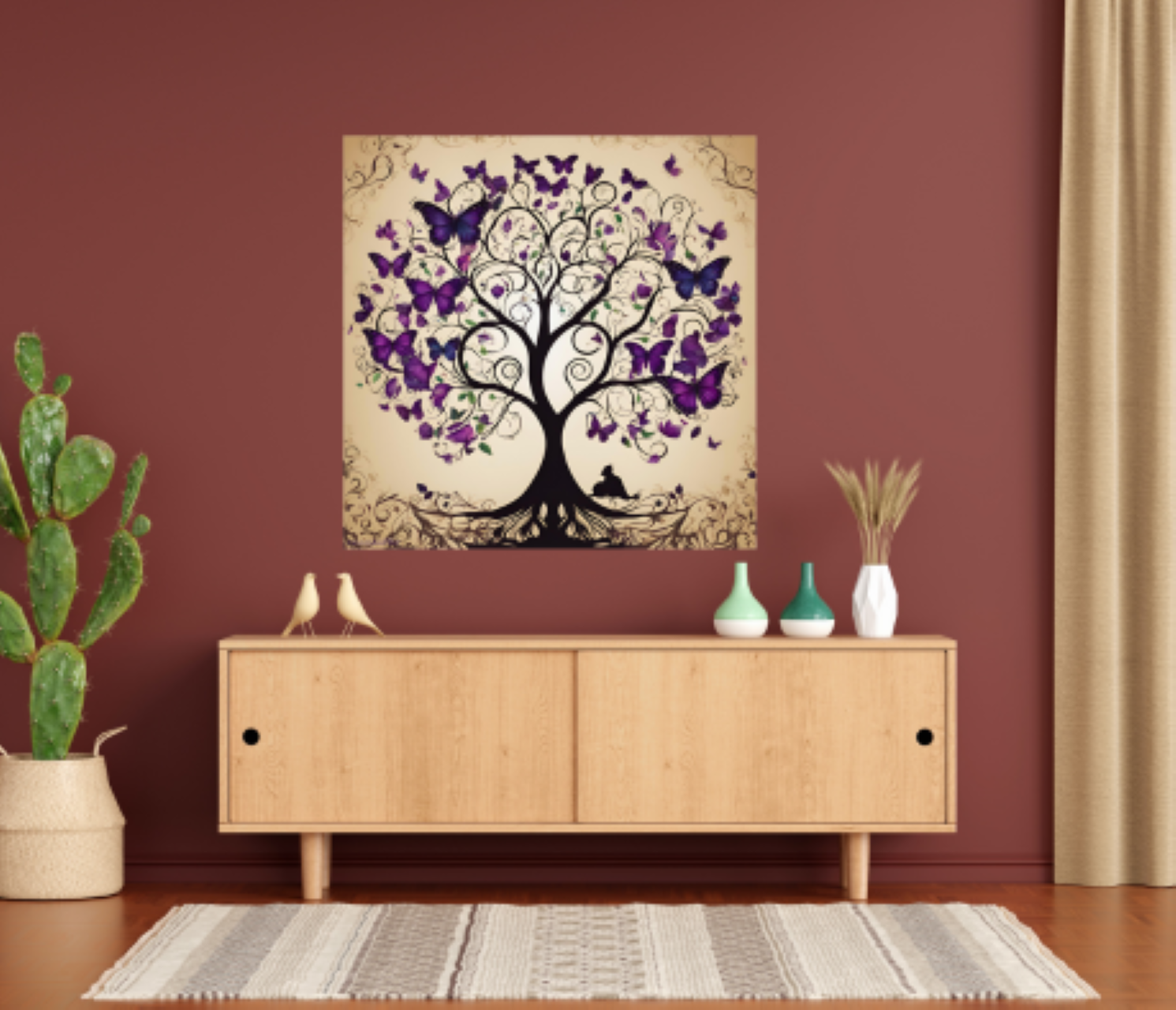 Enchanting Butterfly Tree Wall Tapestry, Boho Home Decor, Nature-Inspired Art, Meditation Space Decor, Gift for Nature Lovers product thumbnail image Enchanting Butterfly Tree Wall Tapestry, Boho Home Decor, Nature-Inspired Art, Meditation Space Decor, Gift for Nature Lovers product thumbnail image