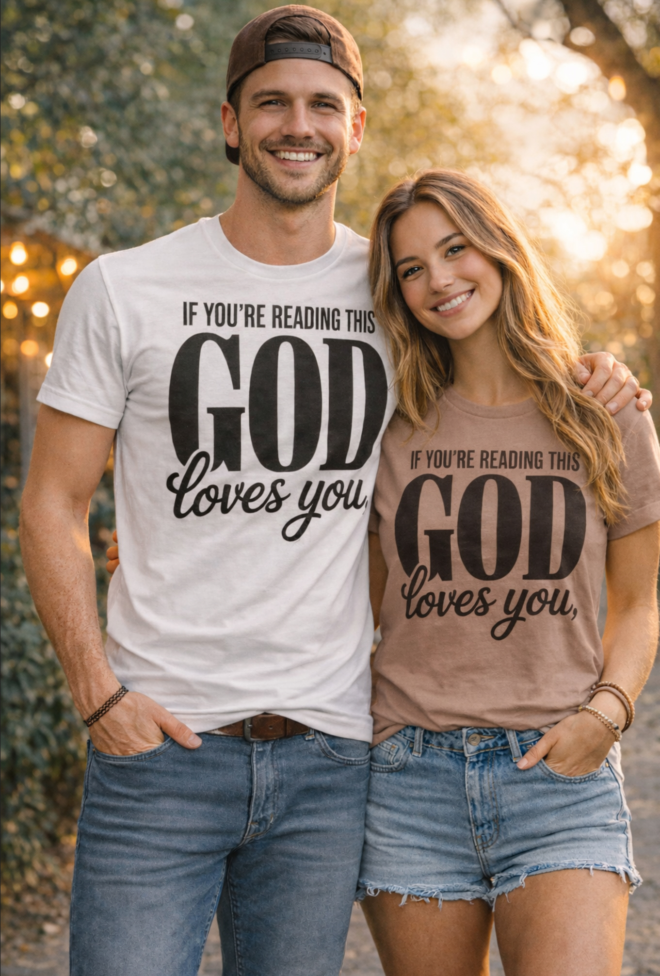 If You're Reading This God Loves You - Minimalist Faith Tee -Christian T-Shirt product thumbnail image