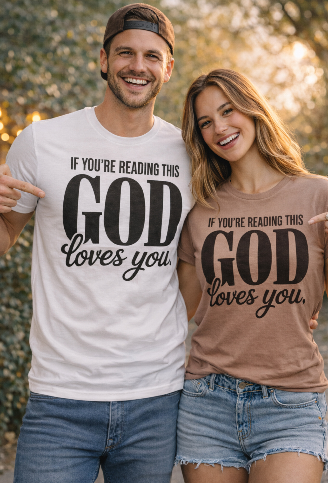 If You're Reading This God Loves You - Minimalist Faith Tee -Christian T-Shirt product thumbnail image