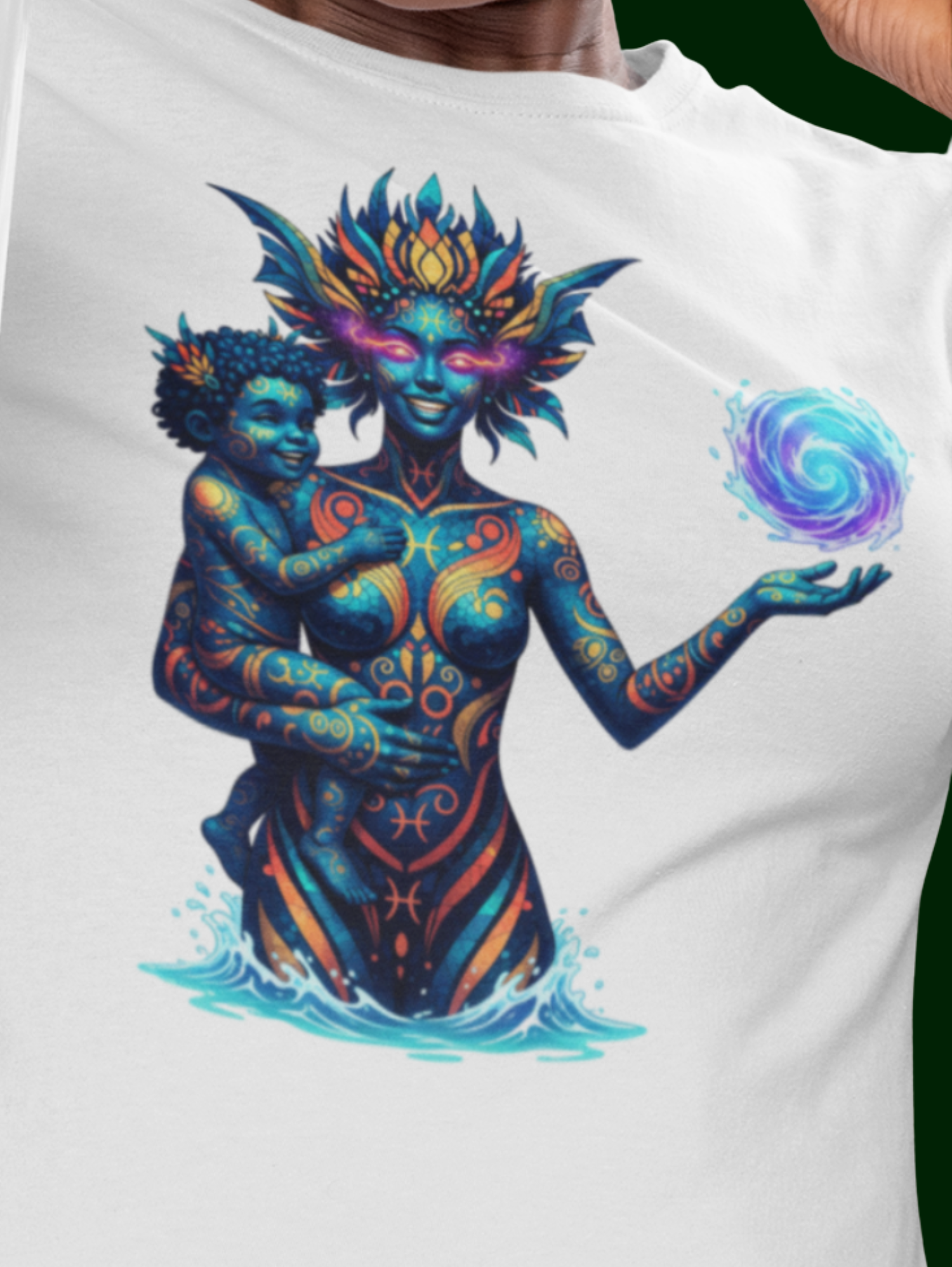 “Pisces Mother &amp; Child” Ocean Magic Vibrant Graphic Design Comfort Colors Graphic Tee  product thumbnail image