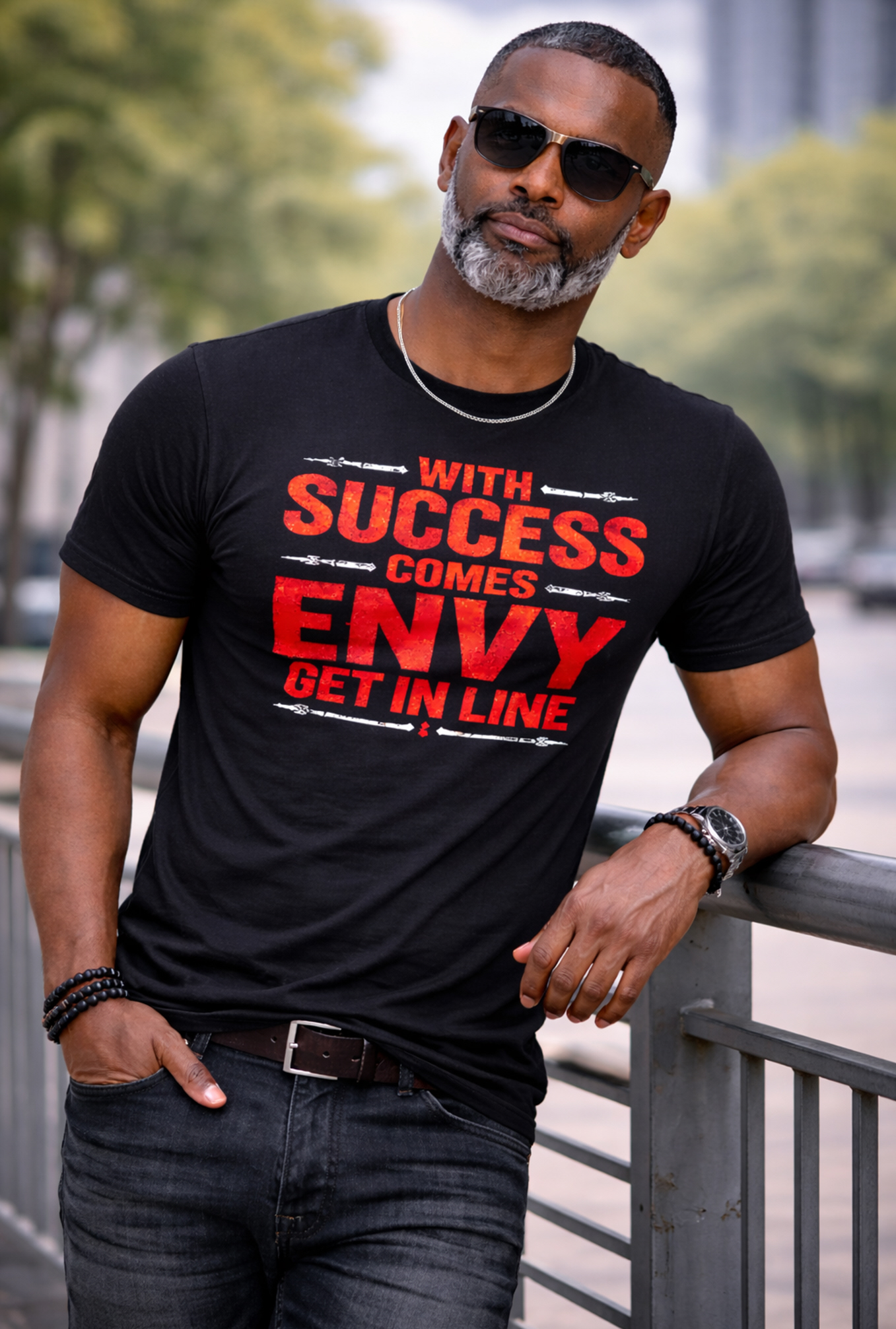  "With Success Comes Envy" Motivational Graphic Tee product thumbnail image