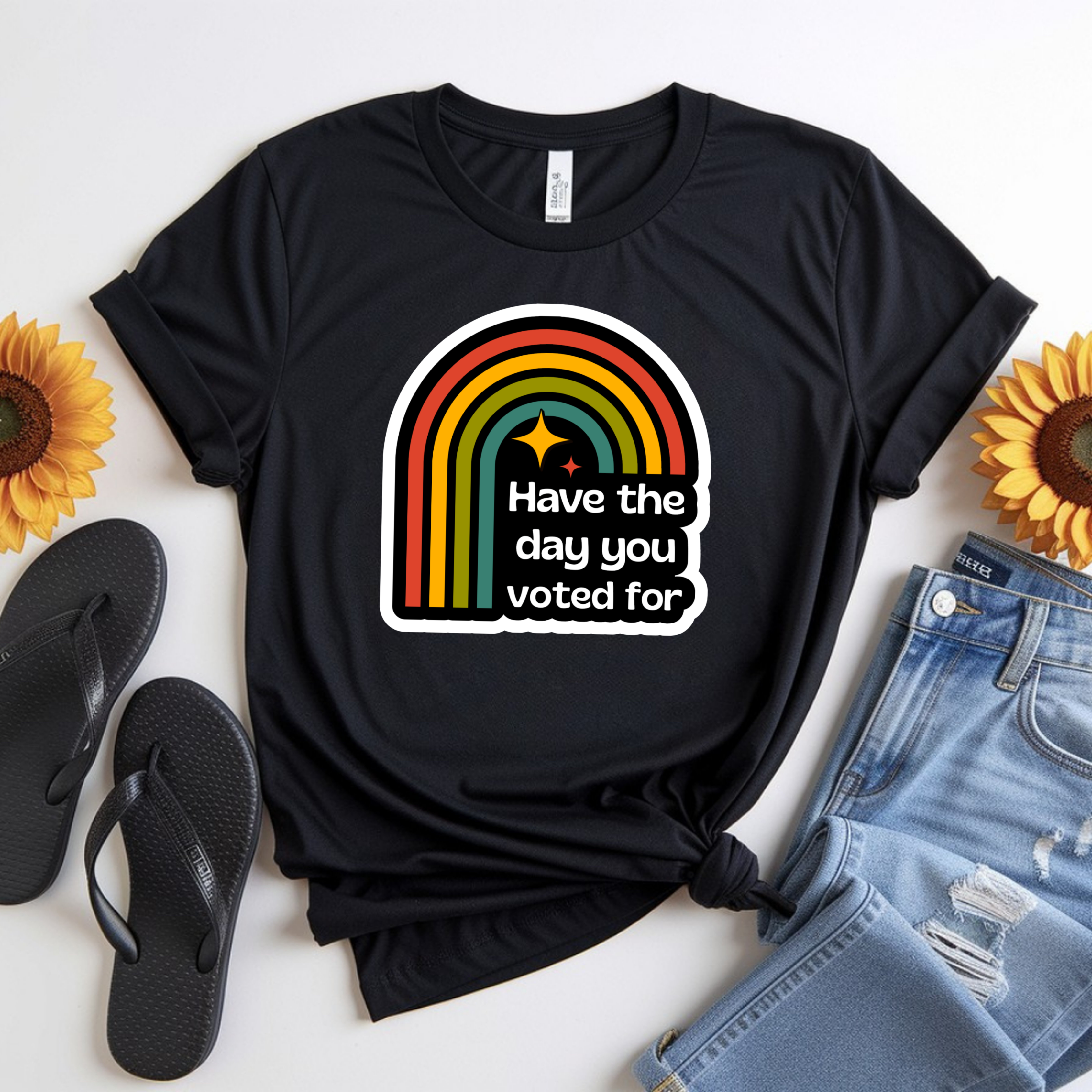 "Have the day you voted for" Retro Rainbow Tee product thumbnail image "Have the day you voted for" Retro Rainbow Tee product thumbnail image