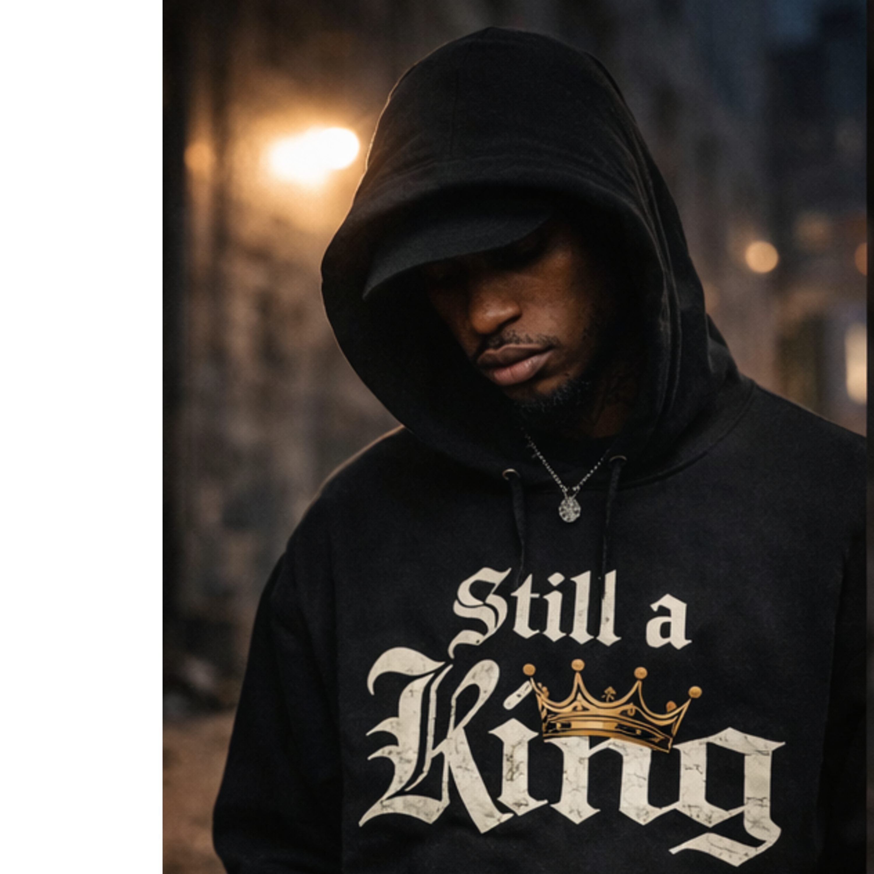 Still a King Hoodie — "Survived What Tried to Break Me" Motivational Crown Sweatshirt product thumbnail image