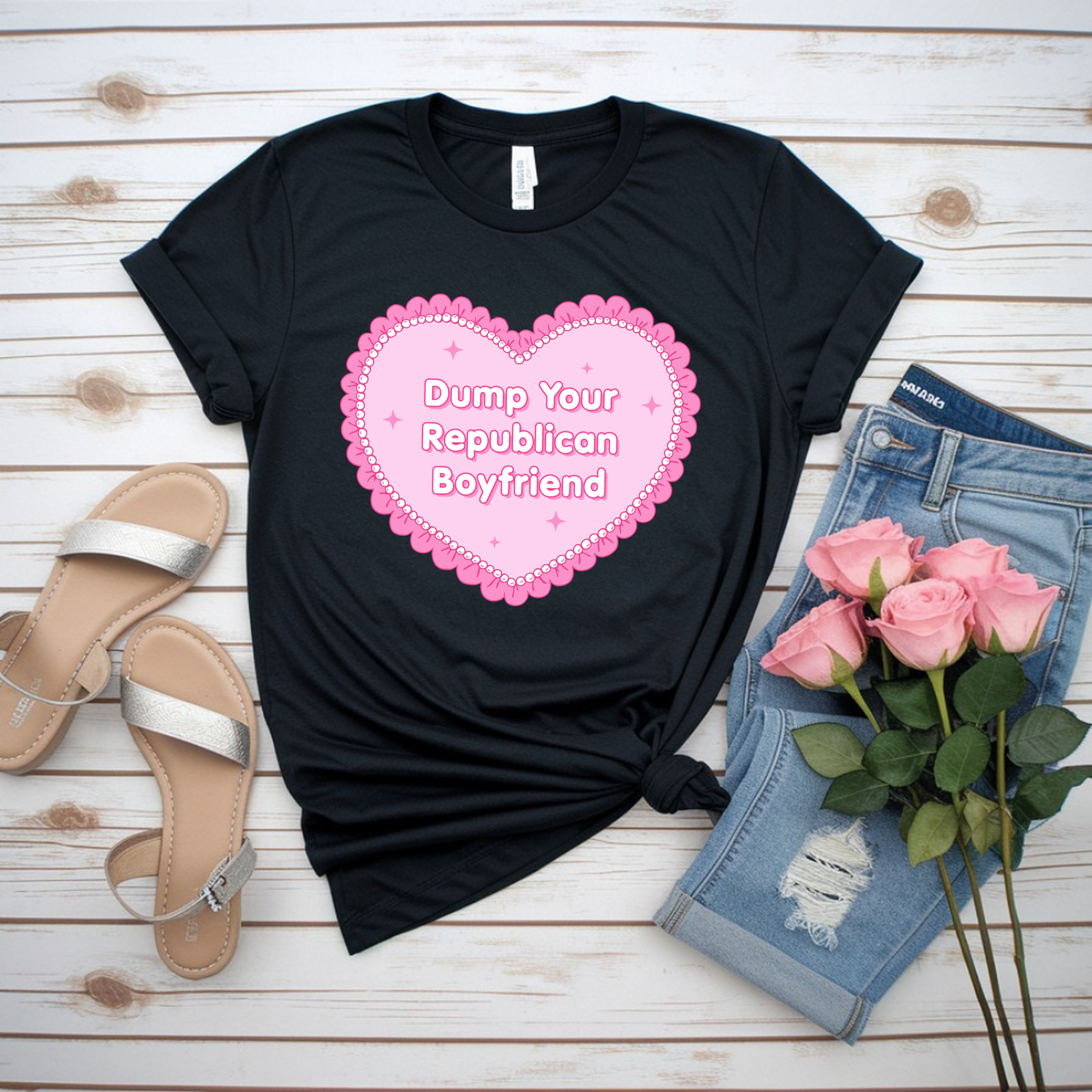 Pink Heart 'Dump Your Republican Boyfriend' Statement Tee