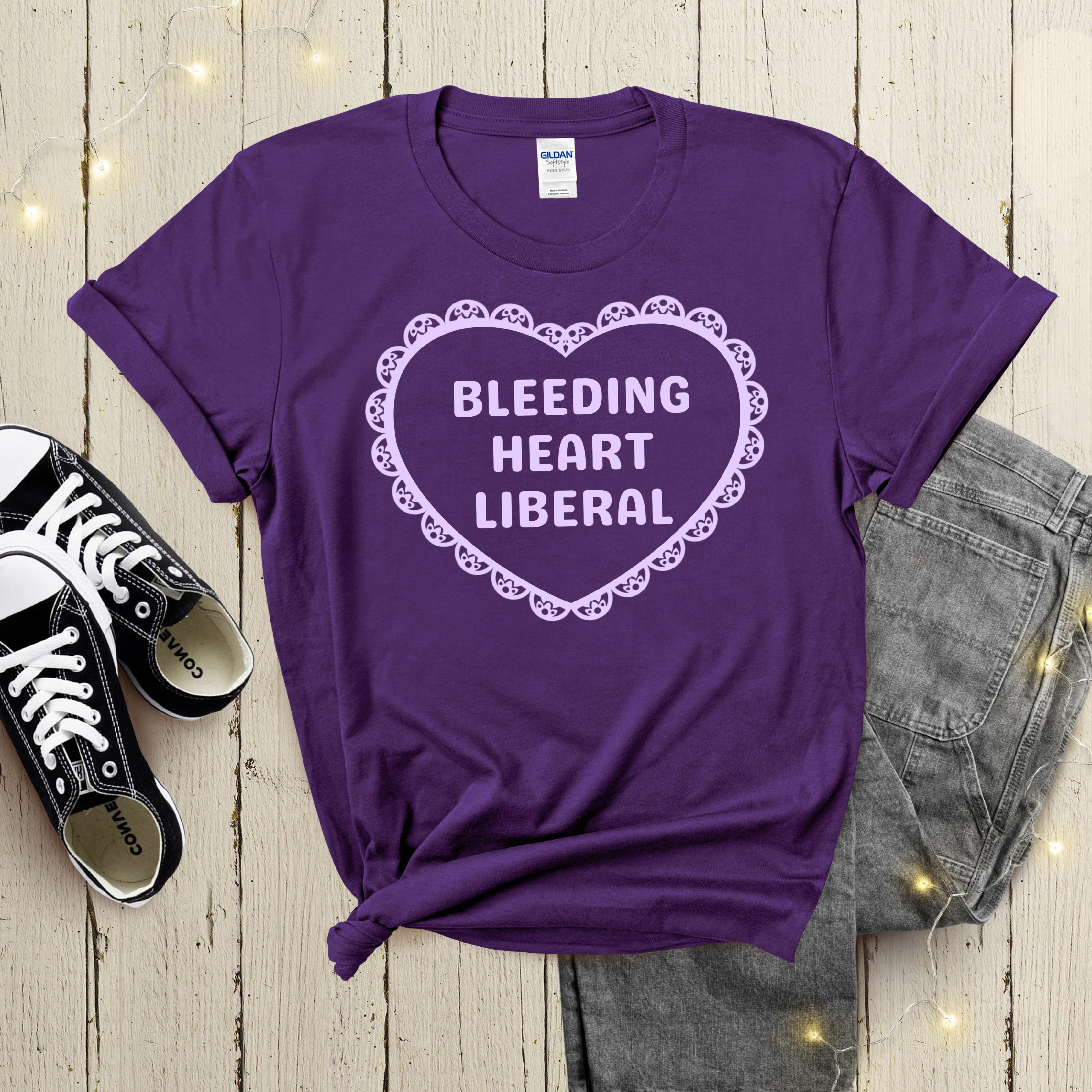 'Bleeding Heart Liberal' Purple Heart Tee product thumbnail image