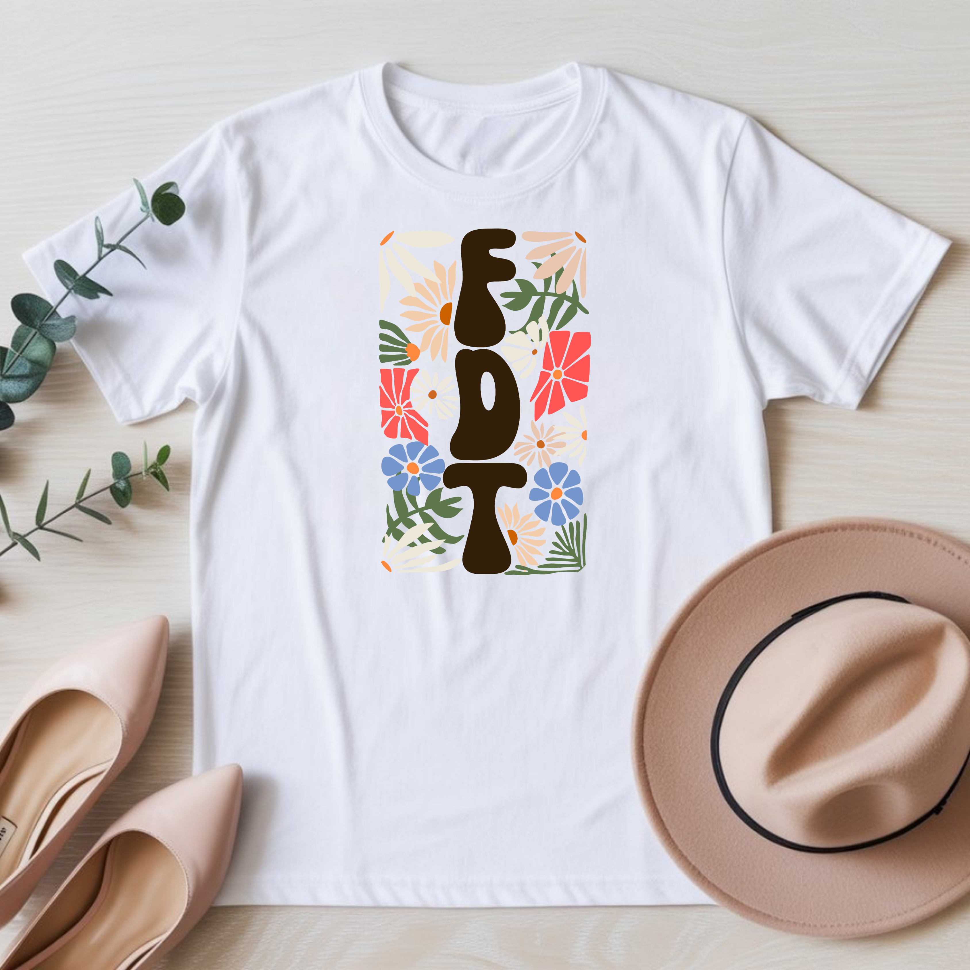 Floral 'FDT' Graphic Tee product thumbnail image