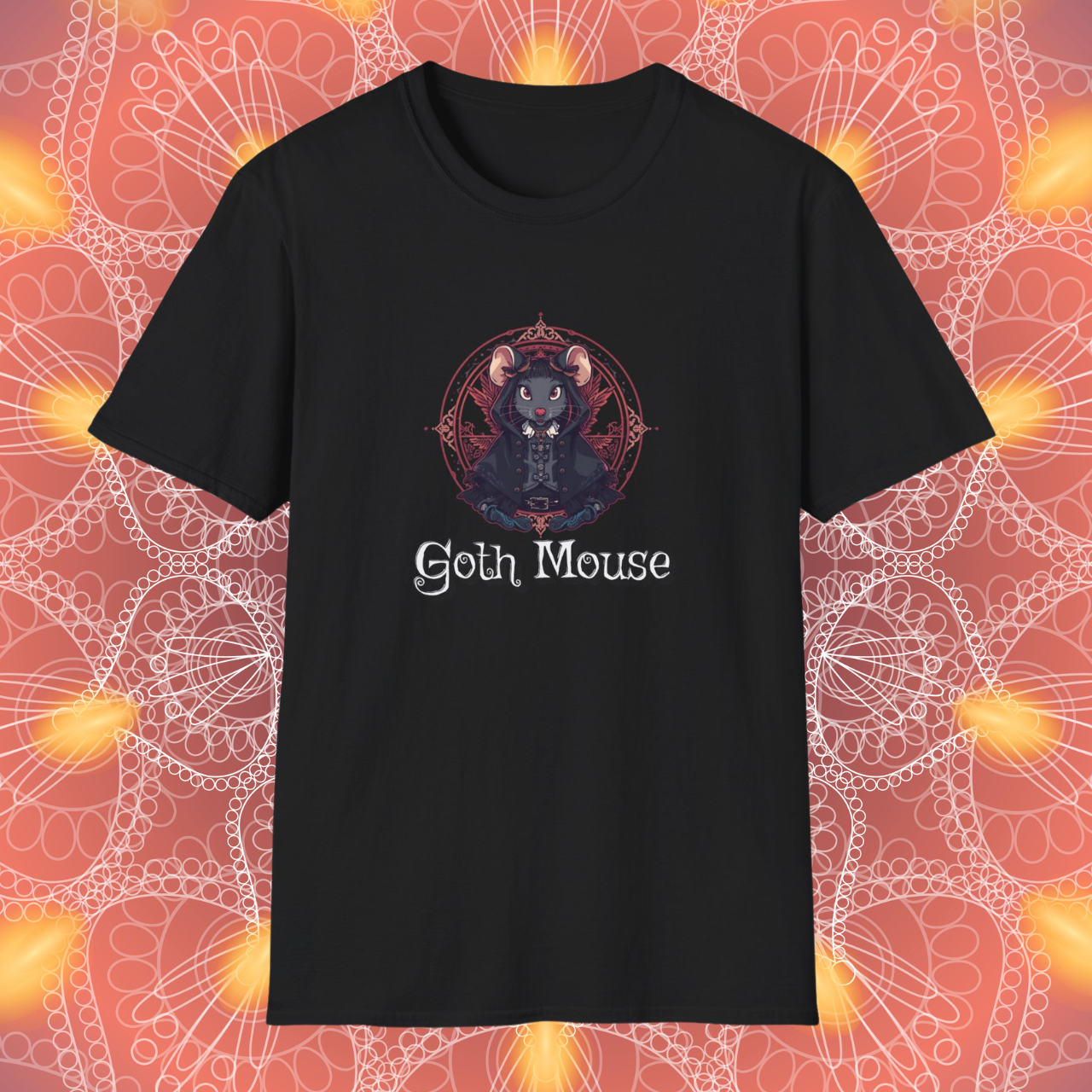 Goth Mouse Adorable Rodent Unisex Softstyle T-Shirt product thumbnail image