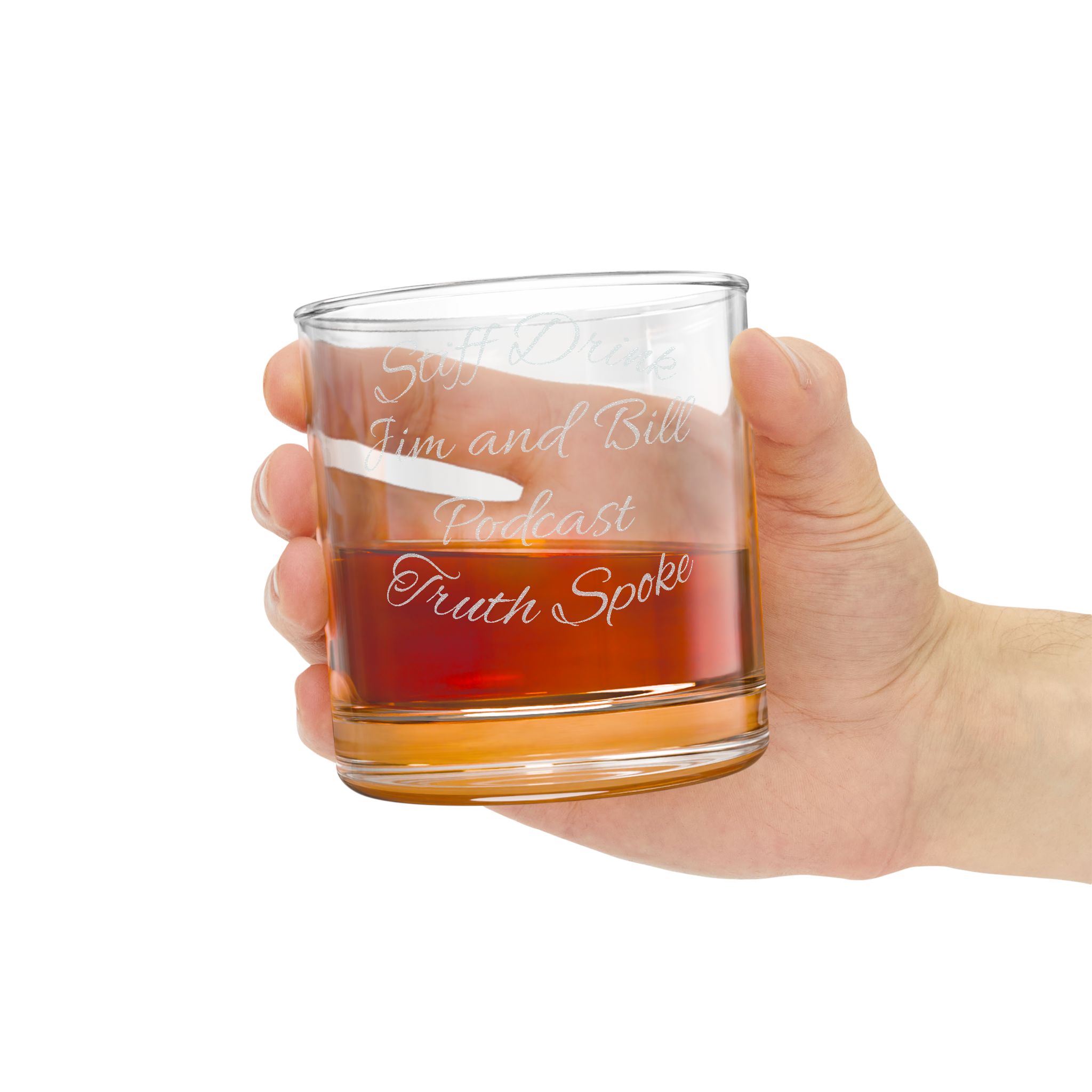 Copy of Engraved Whiskey Glass 10.5oz — "Stiff Drink" Jim &amp; Bill Podcast product thumbnail image