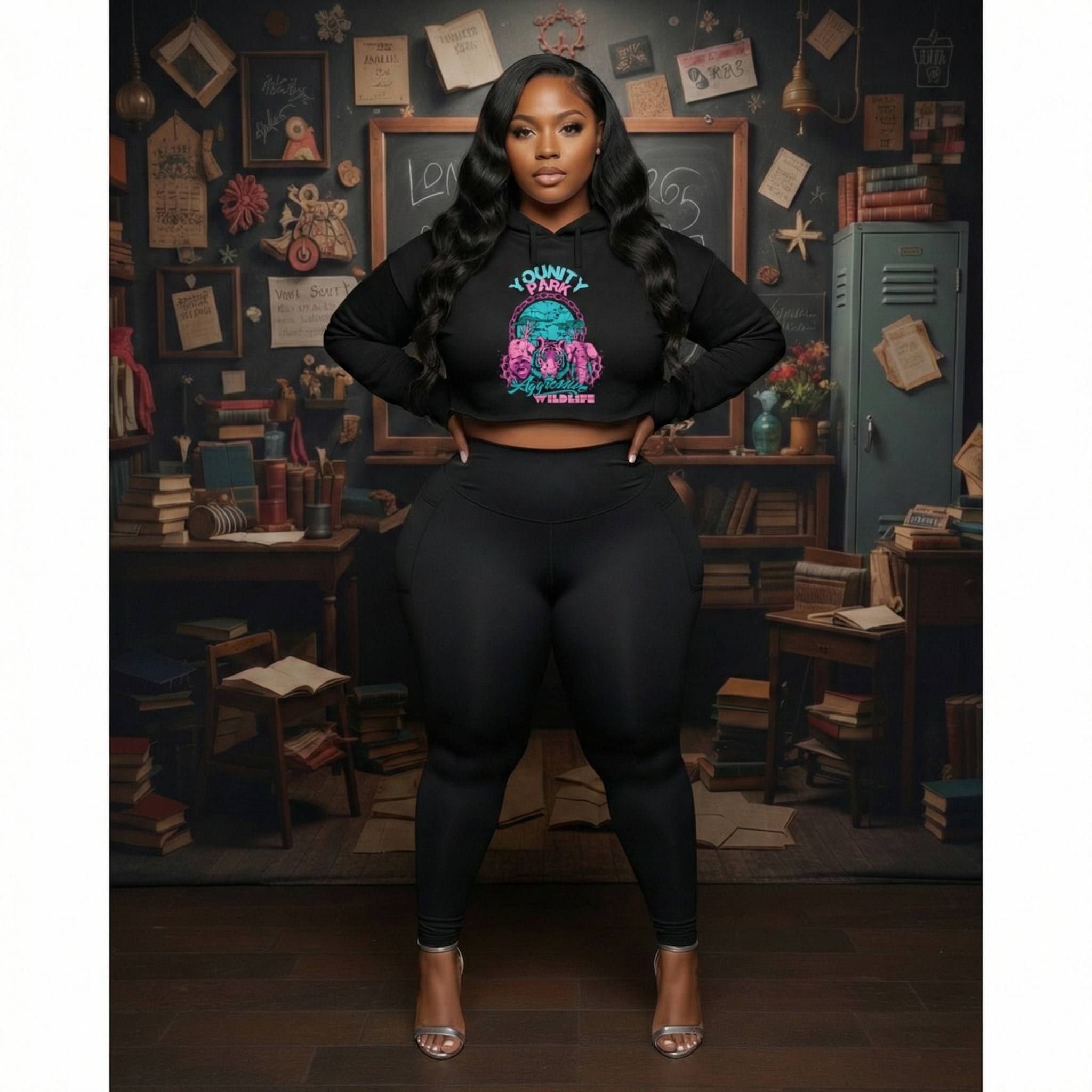 Wildlife Crop top Hoodie product thumbnail image Wildlife Crop top Hoodie product thumbnail image