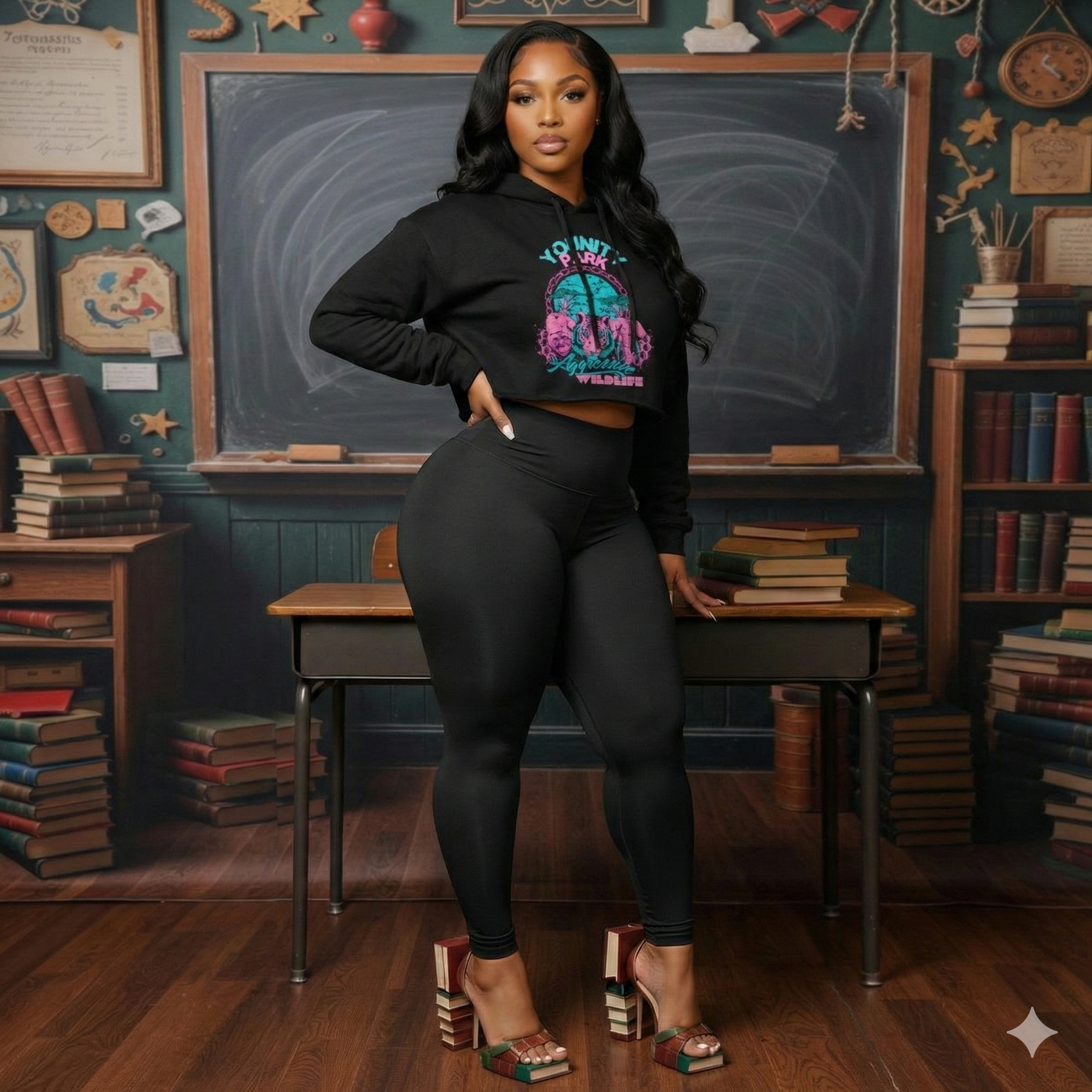 Wildlife Crop top Hoodie product thumbnail image Wildlife Crop top Hoodie product thumbnail image