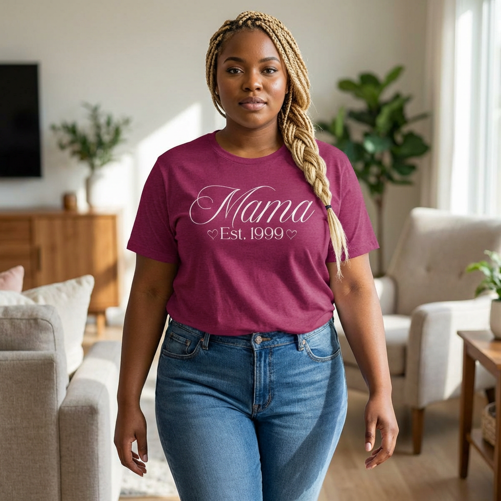 Mama Established Year T-Shirt — Customizable Mom Shirt