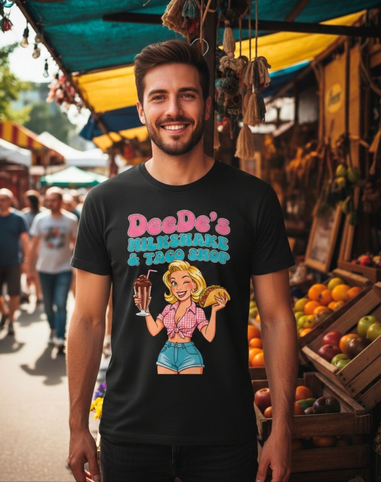 DeeDe's Milkshake & Taco Shop, Funny T-Shirt product thumbnail image DeeDe's Milkshake & Taco Shop, Funny T-Shirt product thumbnail image