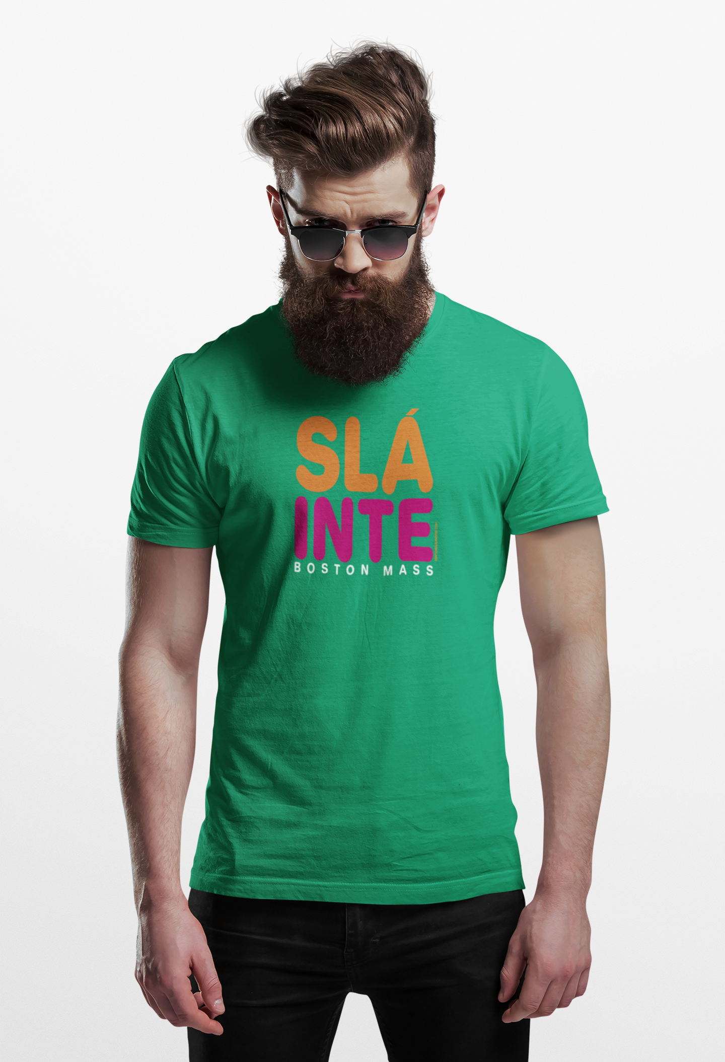 Sláinte Boston Mass Retro Kelly Green Colorblock Tee - FREE SHIPPING product thumbnail image Sláinte Boston Mass Retro Kelly Green Colorblock Tee - FREE SHIPPING product thumbnail image