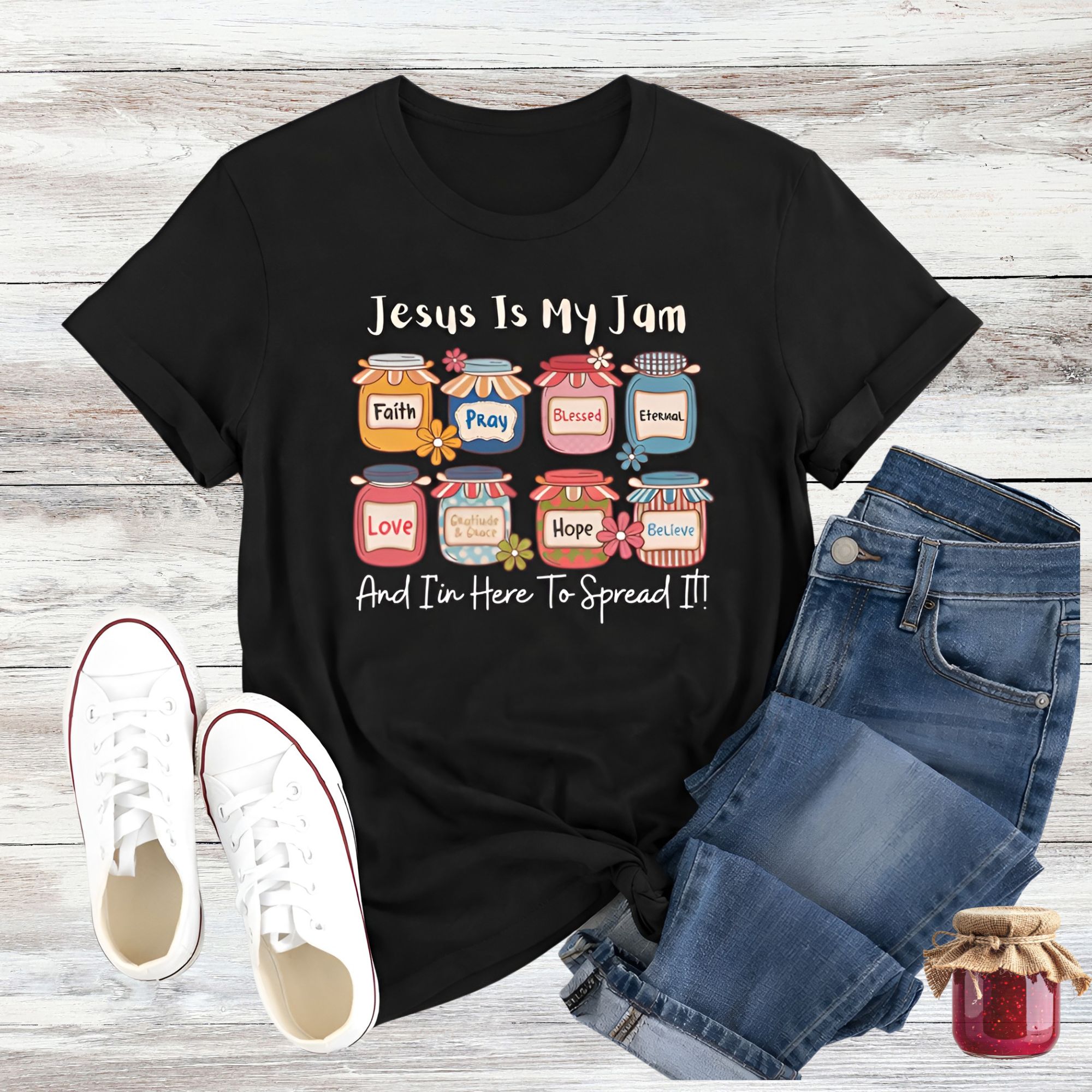 Jesus Is My Jam Christian Tee product thumbnail image Jesus Is My Jam Christian Tee product thumbnail image