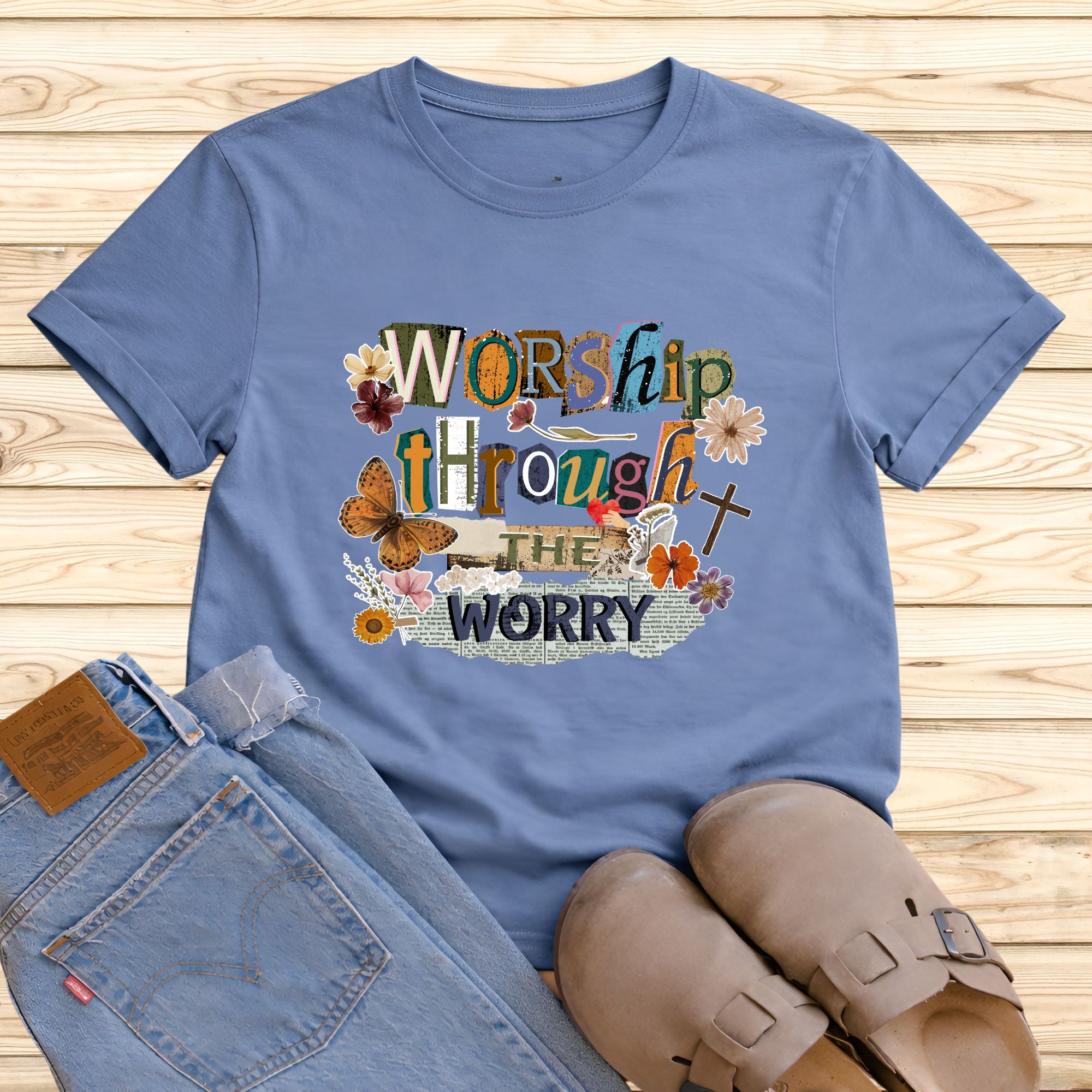 Worship Through the Worry Tee product thumbnail image Worship Through the Worry Tee product thumbnail image