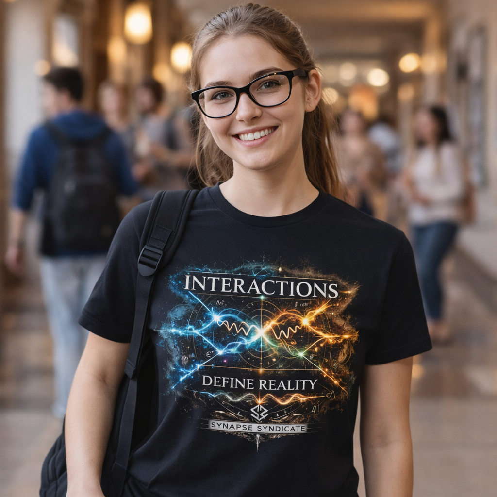 Interactions Illustration T-Shirt | Synapse Syndicate | Genius Tee - Image 1 | Lily's Pad Studio