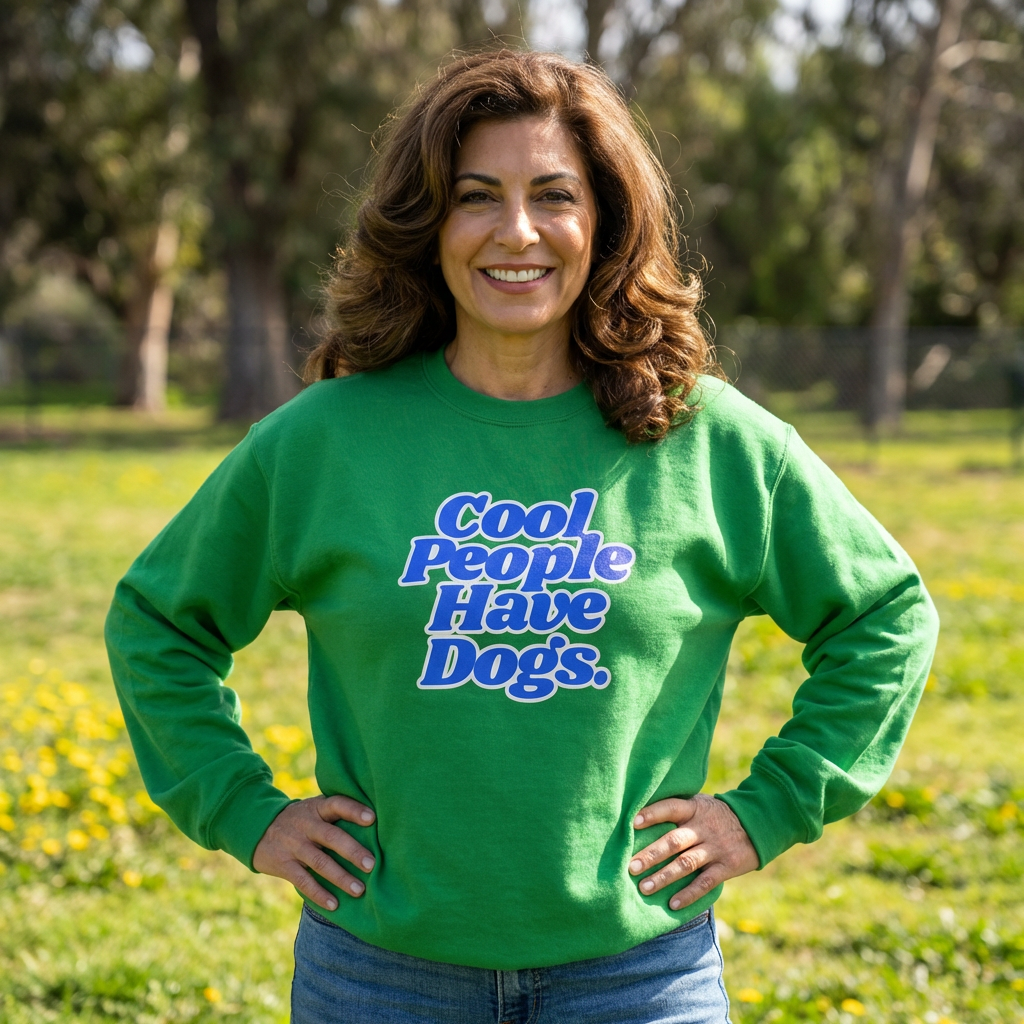 Sweatshirt -Cool People Have Dogs. - Retro design product thumbnail image Sweatshirt -Cool People Have Dogs. - Retro design product thumbnail image