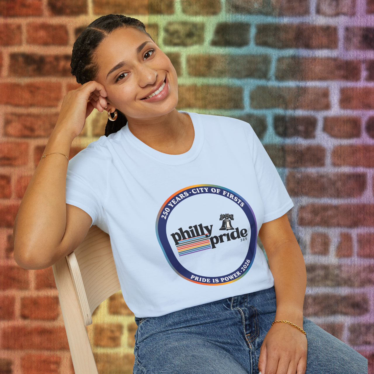 2026 Philly Pride "Pride is Power" T-Shirt product thumbnail image 2026 Philly Pride "Pride is Power" T-Shirt product thumbnail image